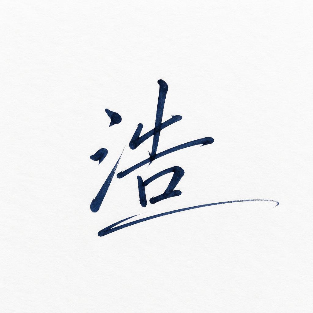 "浩" — Cursive Signature | AI Text Effect Generator