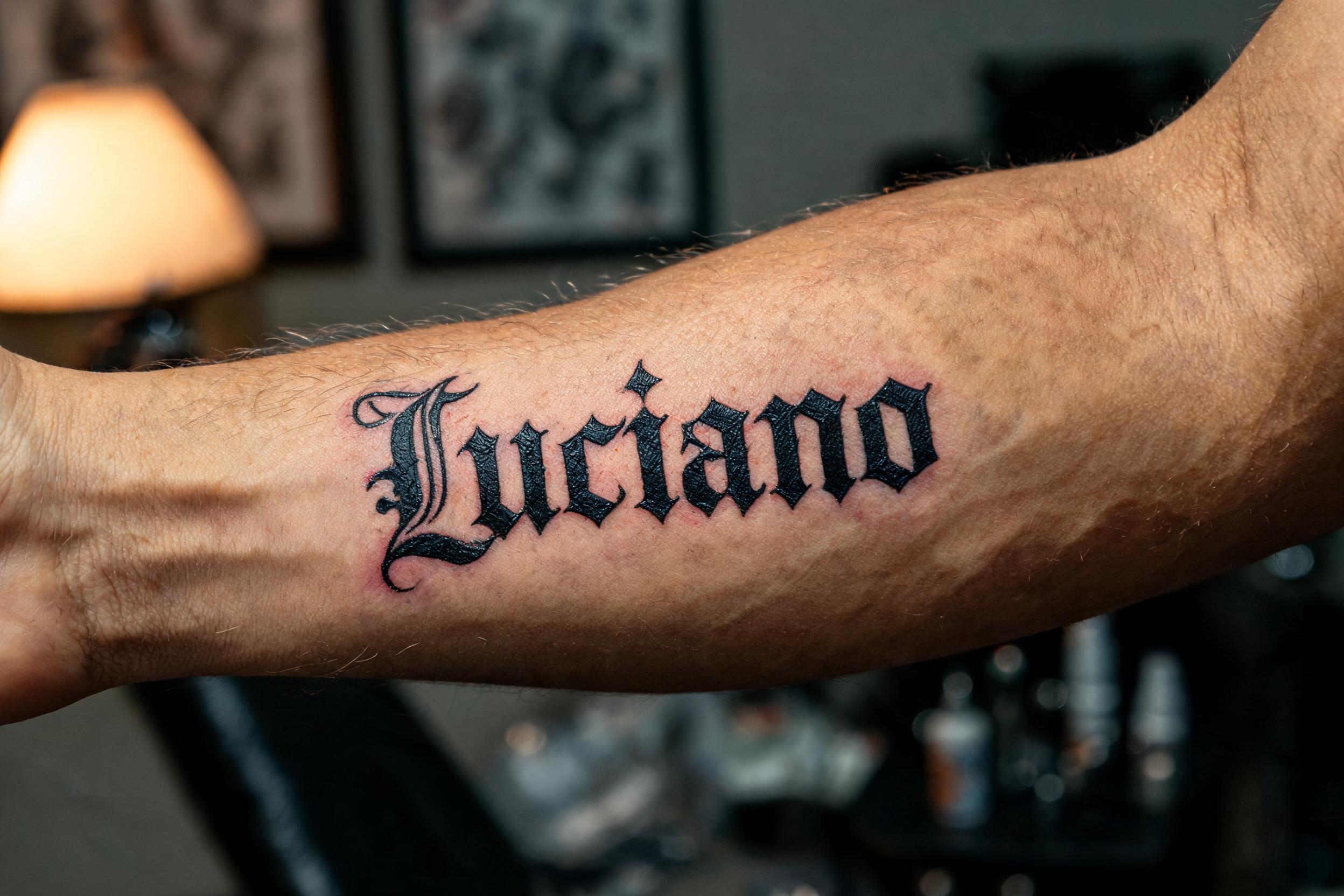 "luciano" — Tattoo | AI Text Effect Generator