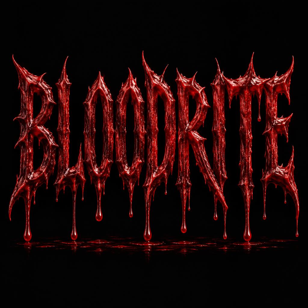 "BLOODRITE" — Drip Font Blood | AI Text Effect Generator
