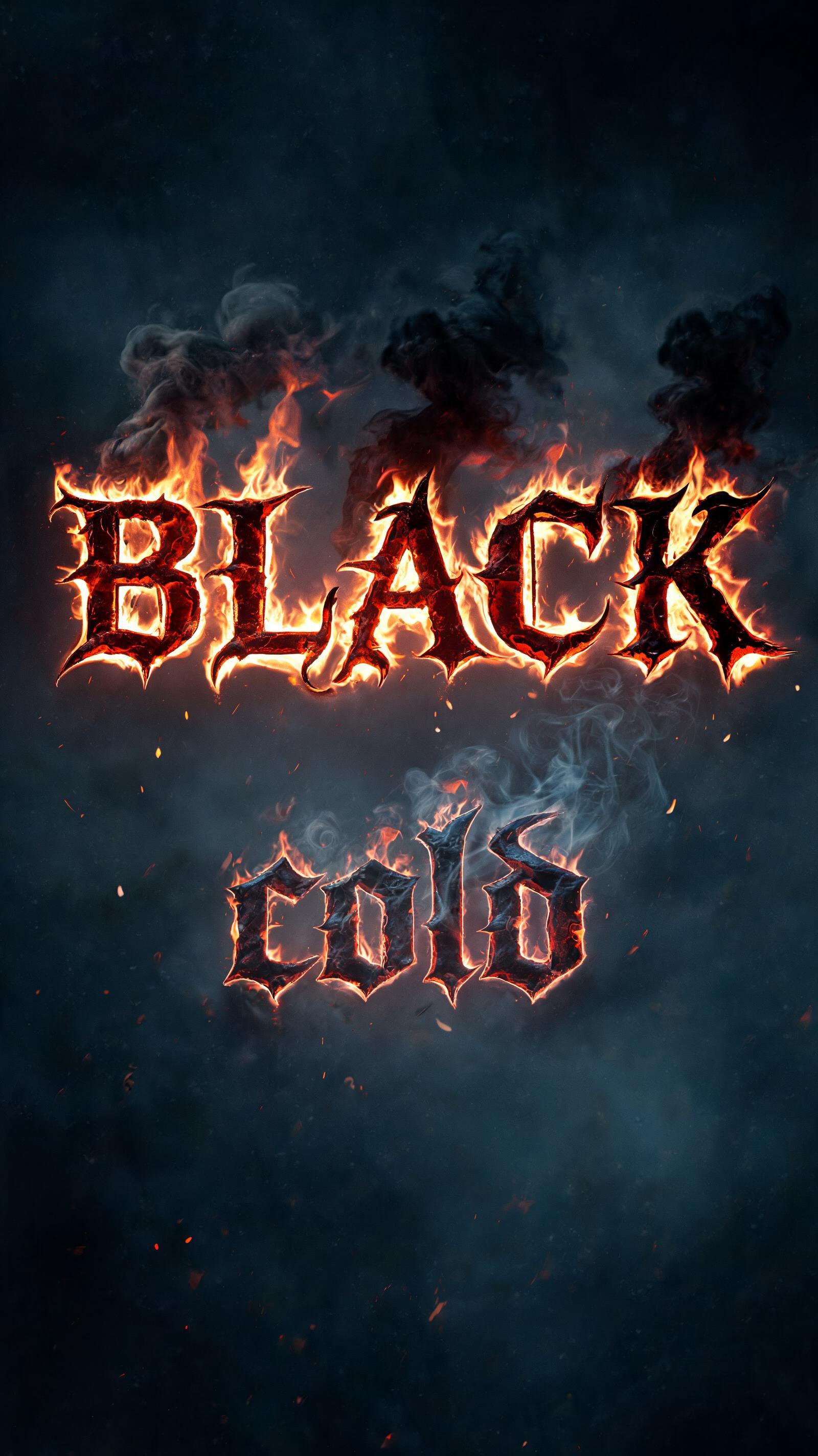 "Black cold " — Fire Smoke text effect