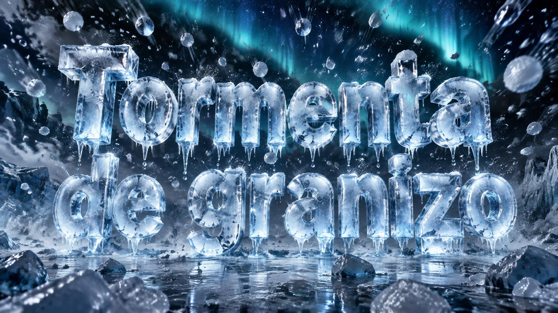 "Tormenta de granizo" — Glass Frozen | AI Text Effect Generator