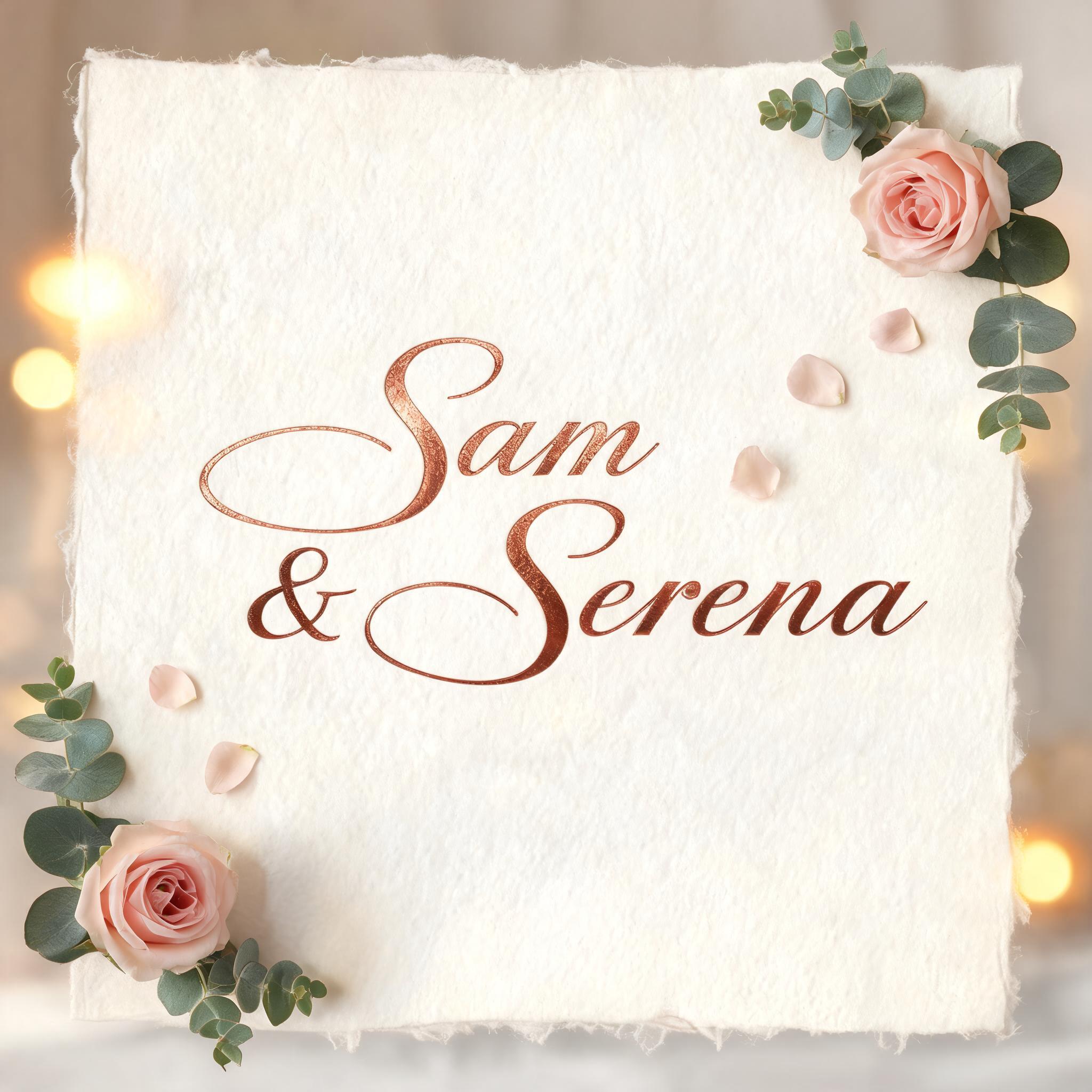 "Sam & Serena" — Wedding text effect