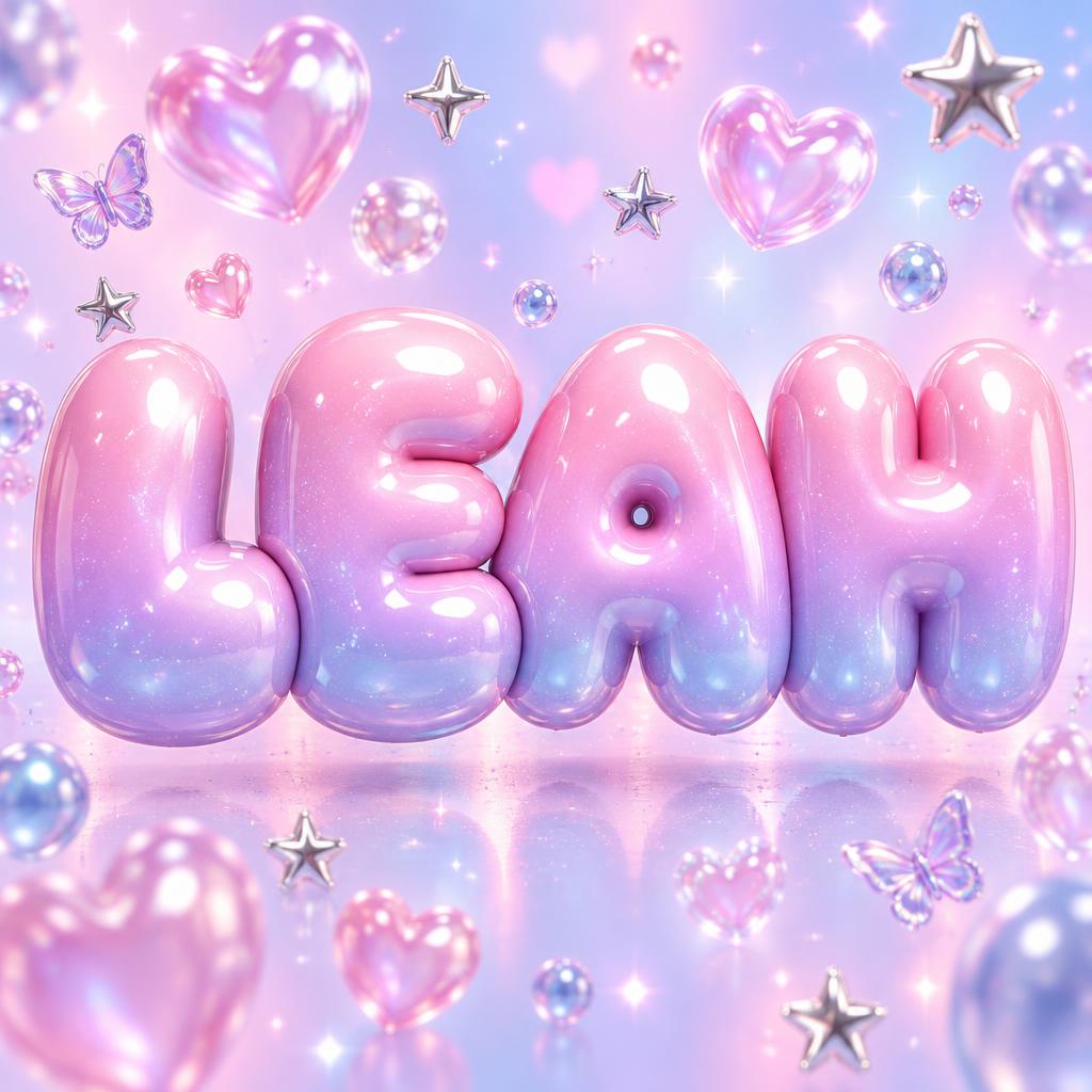 "LEAH" — Y2k Bubbly | AI Text Effect Generator