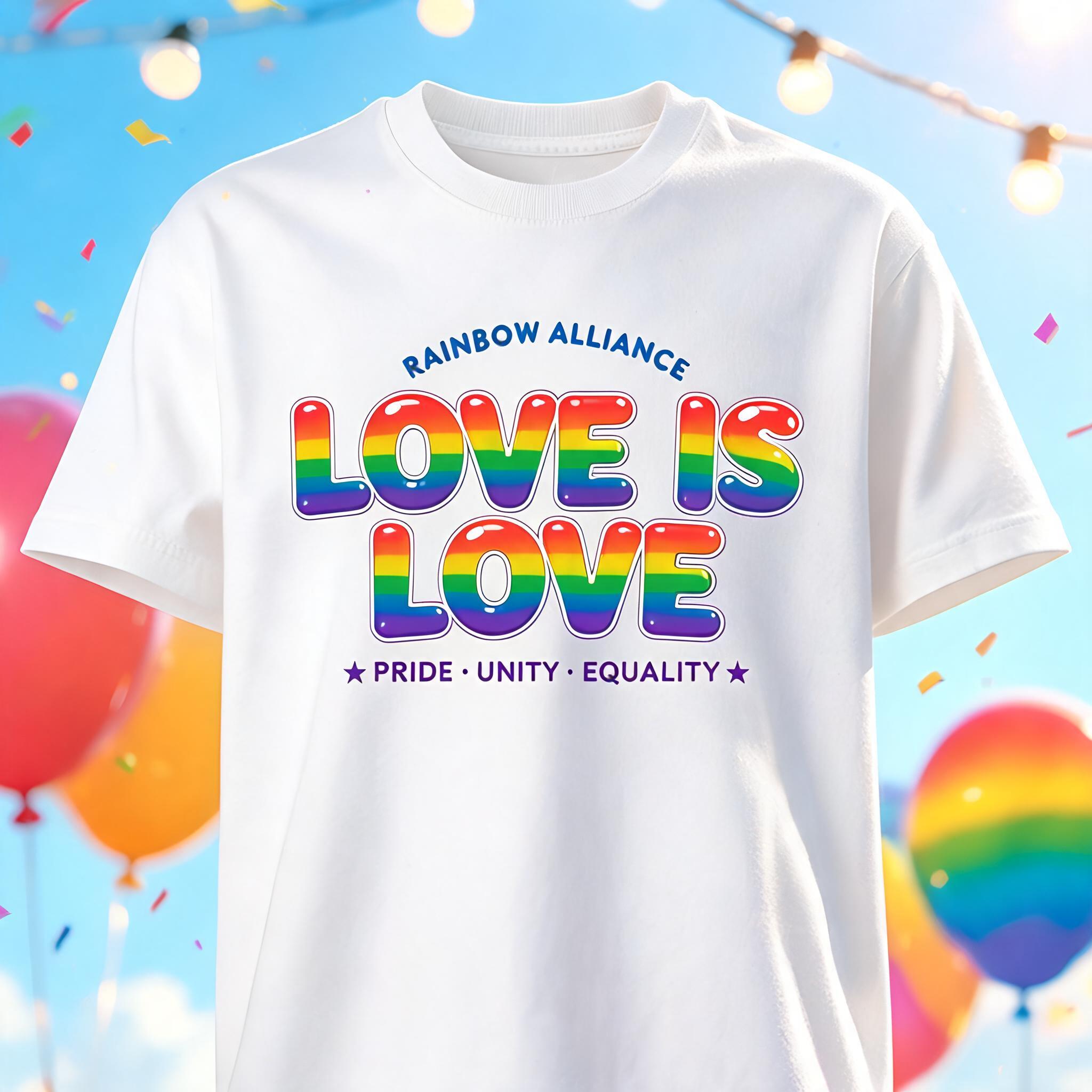 LOVE IS LOVE
RAINBOW ALLIANCE
PRIDE • UNITY • EQUALITY