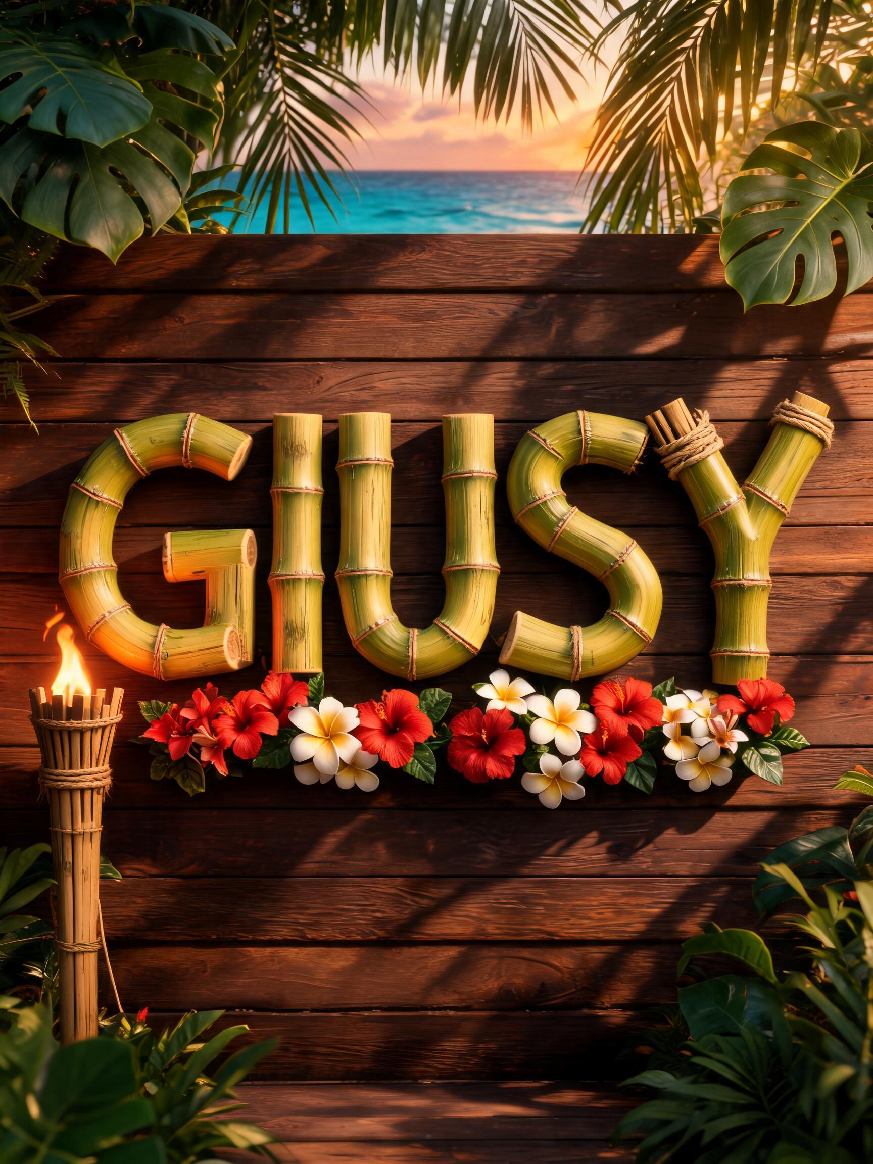 "Giusy" — Hawaiian | AI Text Effect Generator