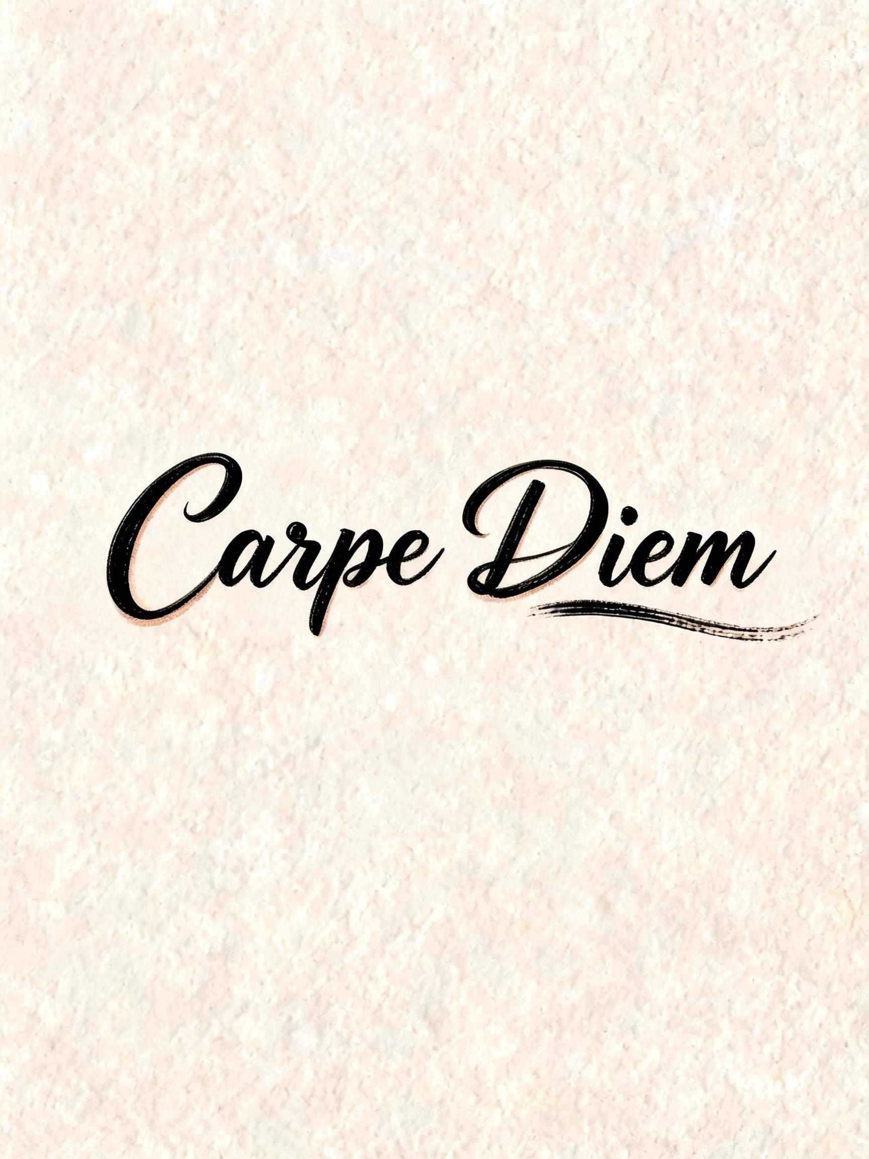 "Carpe Diem" — Cursive text effect