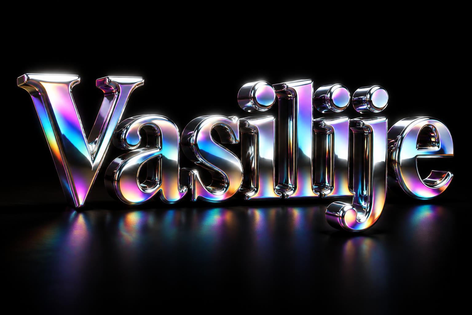 "Vasilije" — 3d Bold Holographic | AI Text Effect Generator