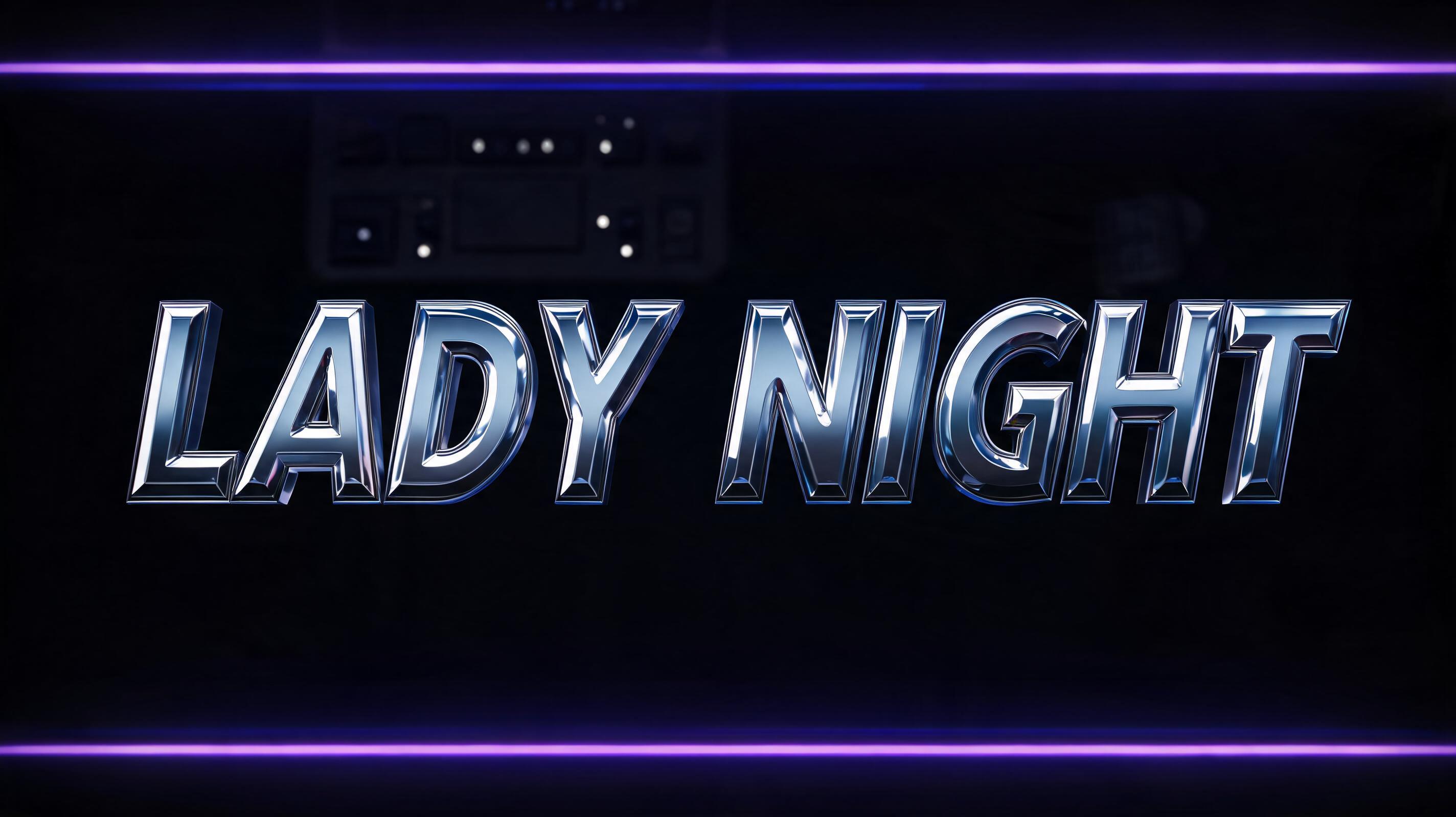 "Lady Night" — Chrome Metal 3d | AI Text Effect Generator