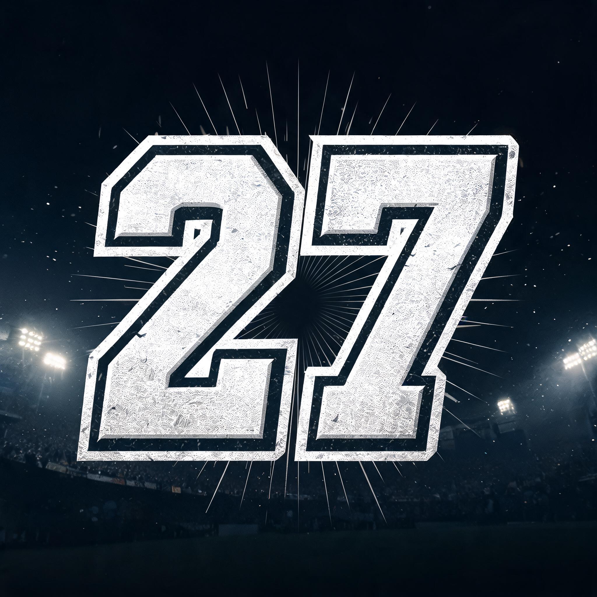 "27" — Sports text effect
