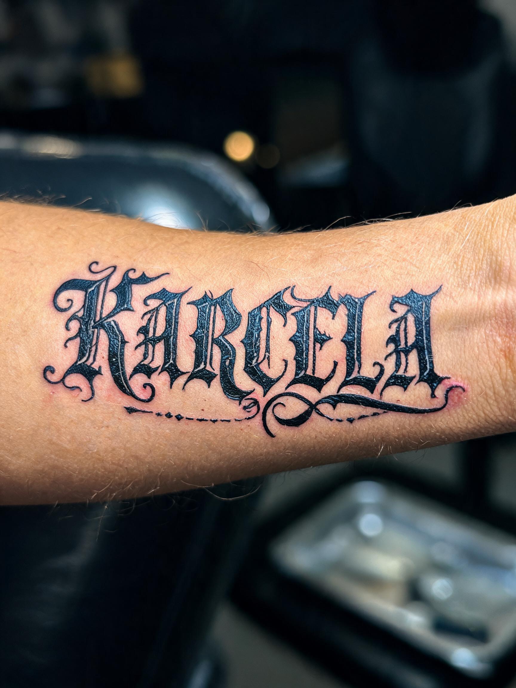 "Karcela" — Tattoo | AI Text Effect Generator