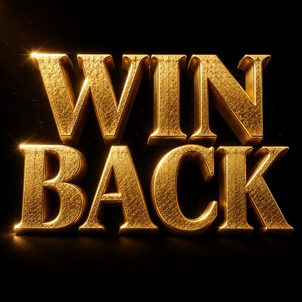 "WIN BACK" — 3d Bold Gold | AI Text Effect Generator