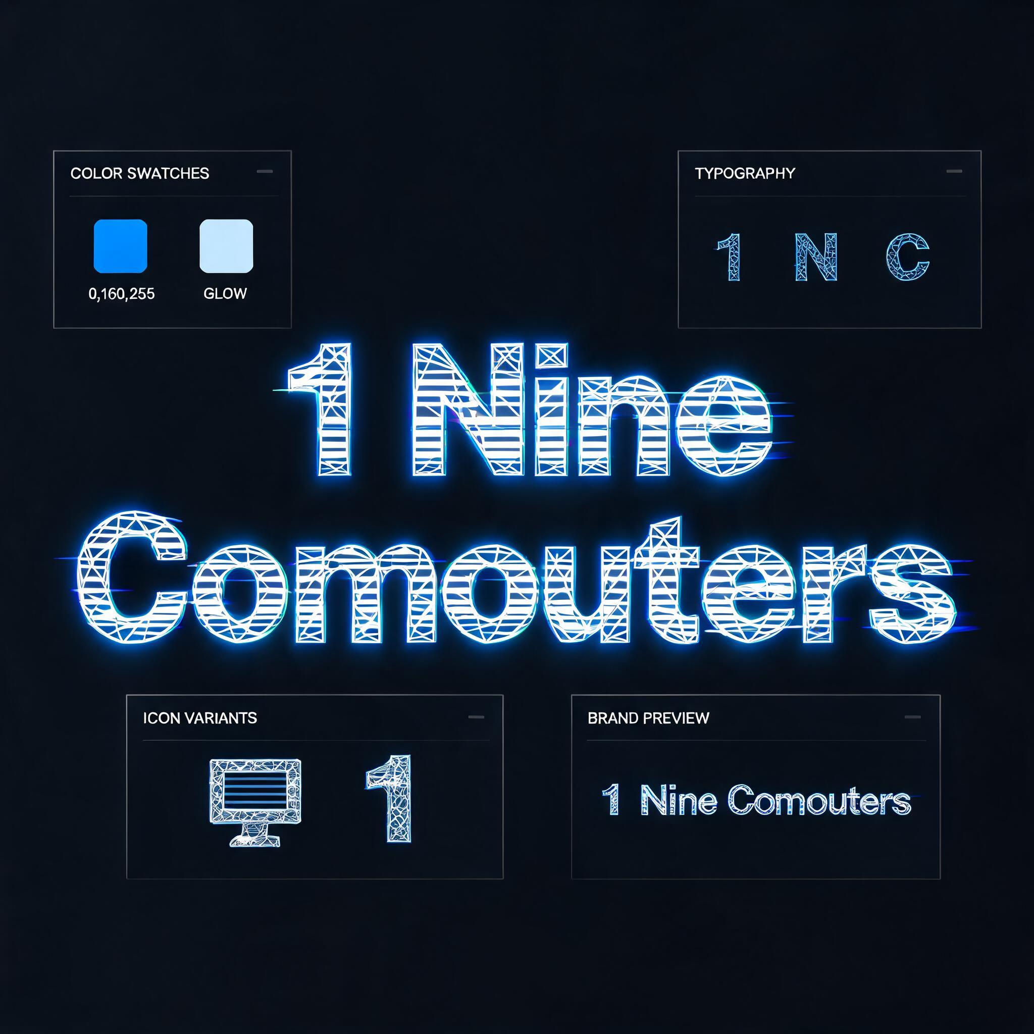 "1 Nine Comouters" — Futuristic text effect