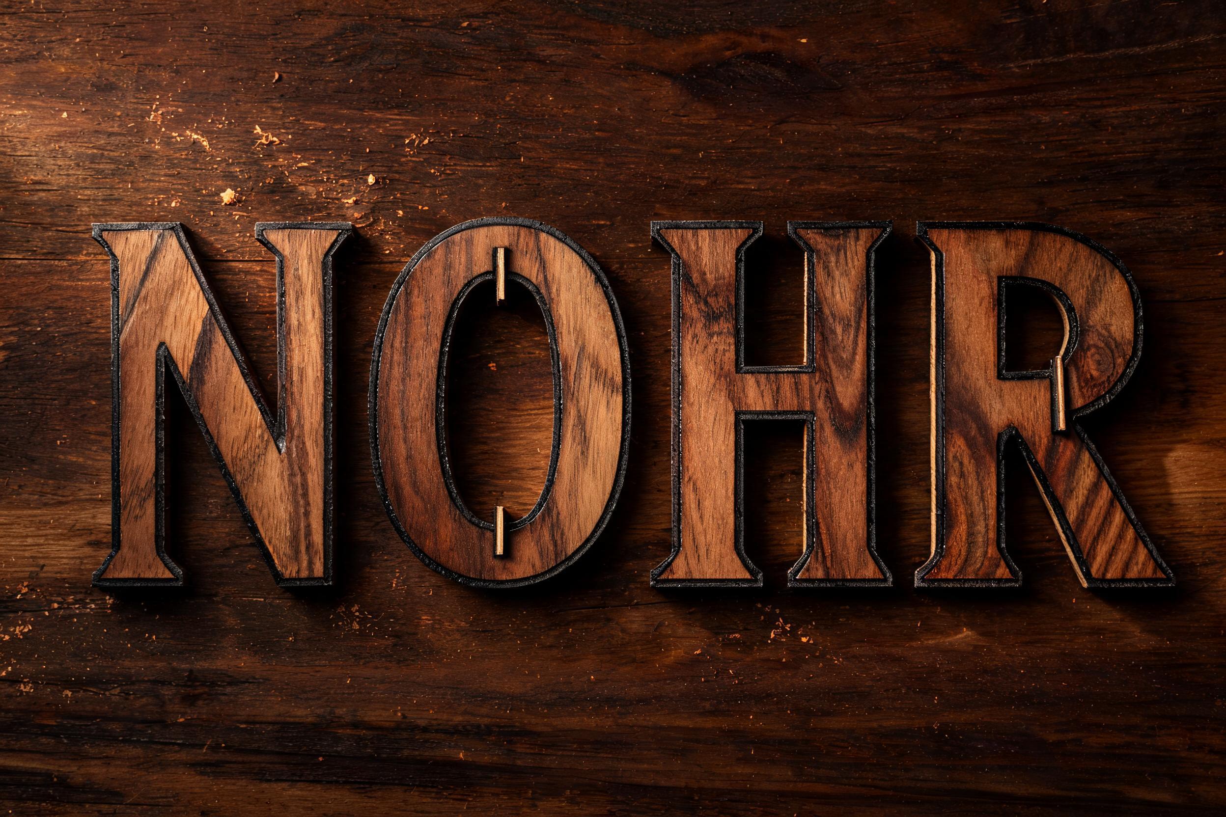 "NOHR" — Laser Cut | AI Text Effect Generator