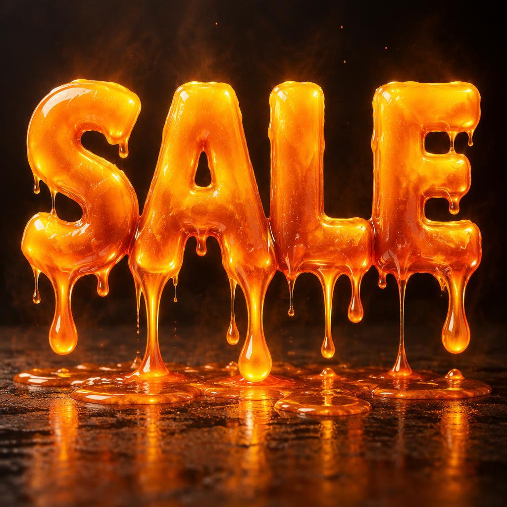 "SALE" — Drip Font Melting | AI Text Effect Generator