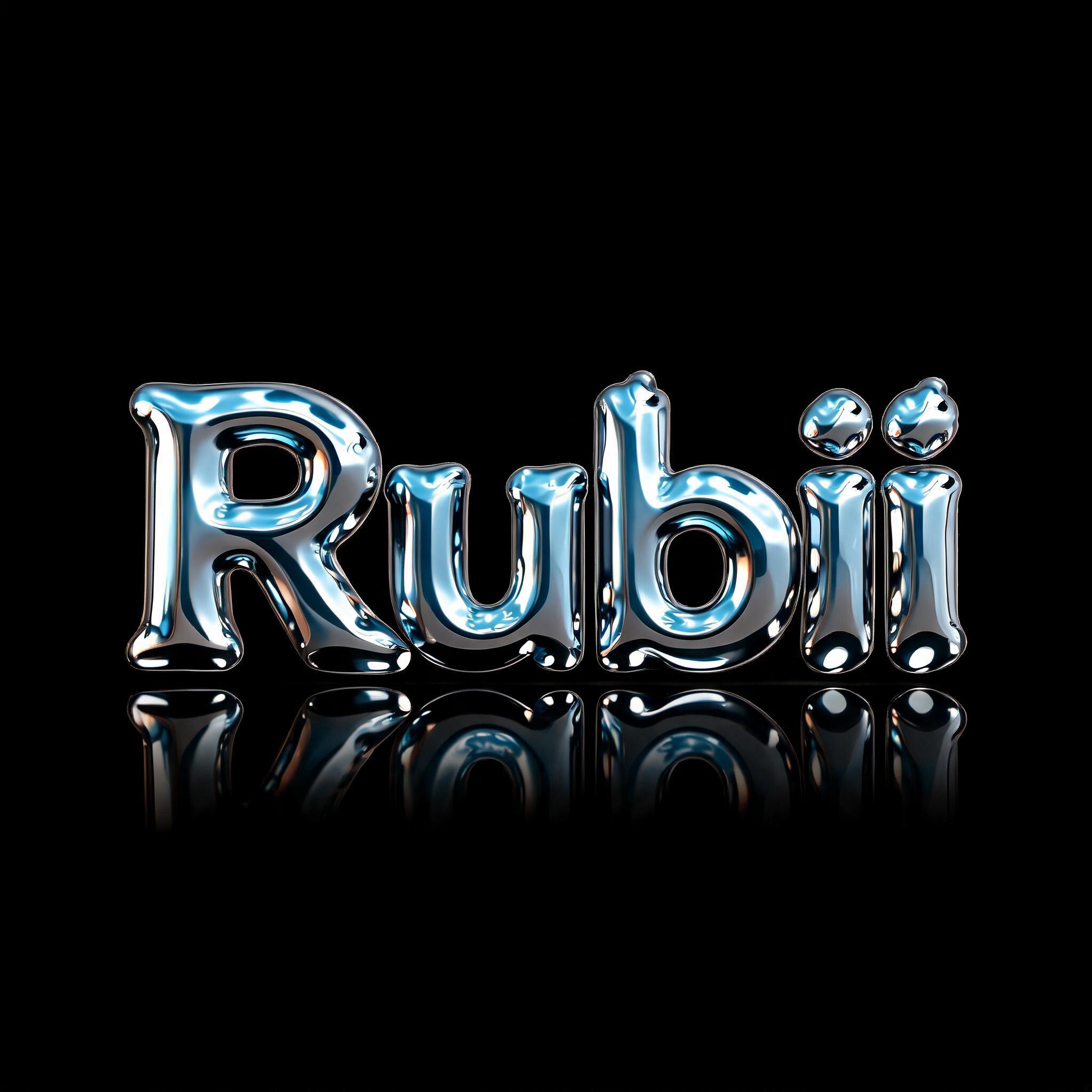 "Rubii" — Cyberpunk Chrome text effect