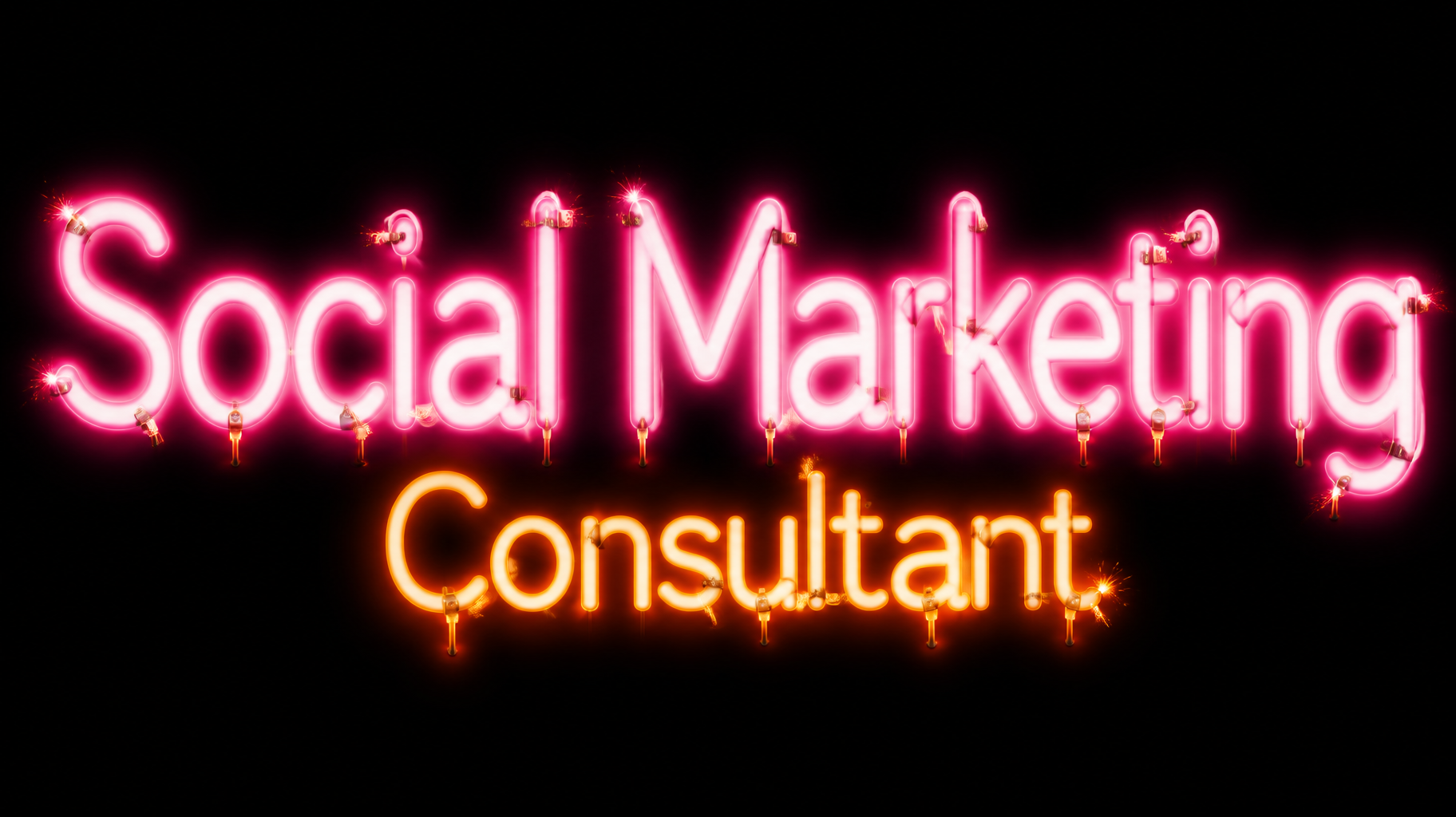 "Social Marketing Consultant" — Neon Sign | AI Text Effect Generator