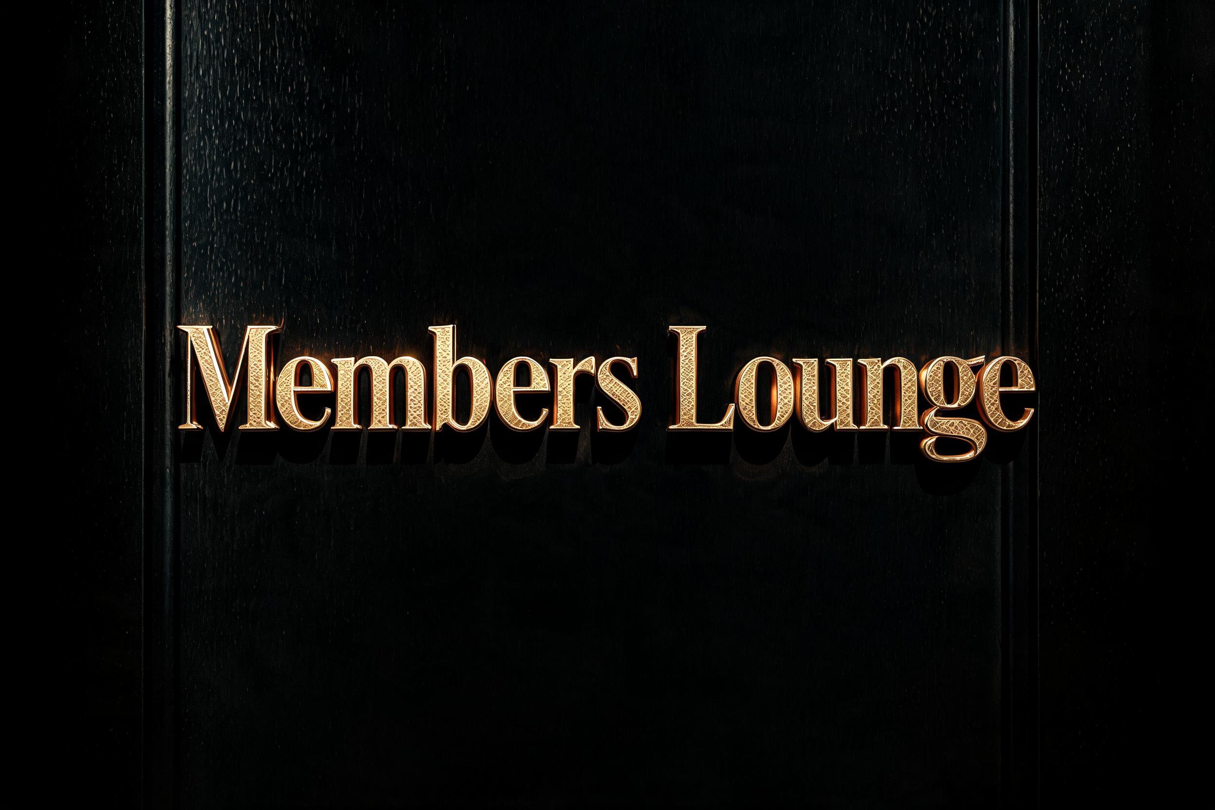 "Members Lounge" — 3d Bold Gold | AI Text Effect Generator