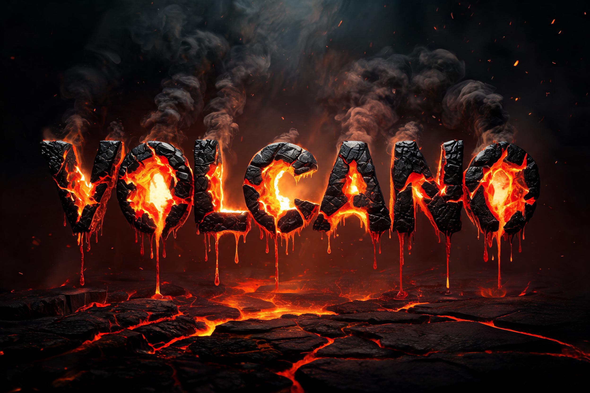 "Volcano" — Fire Smoke | AI Text Effect Generator