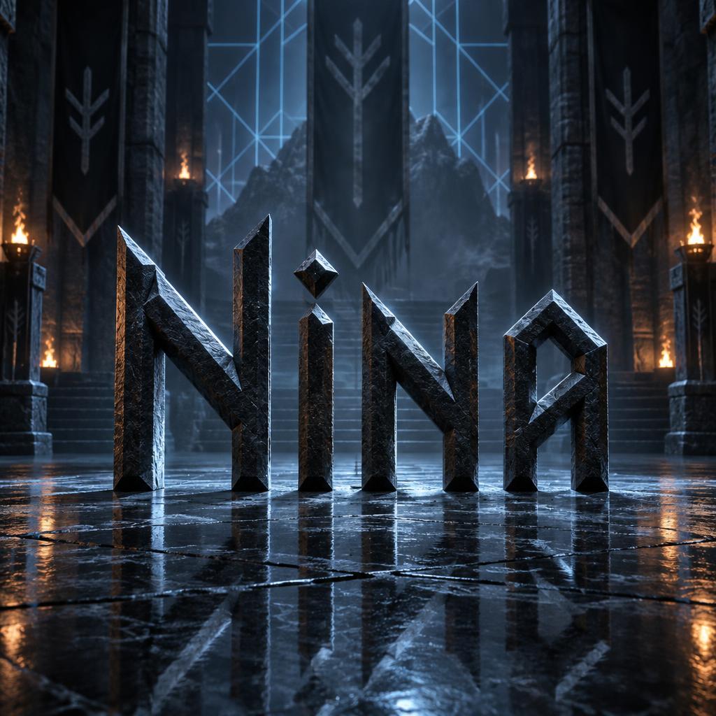 "Nina" — Viking Runic | AI Text Effect Generator