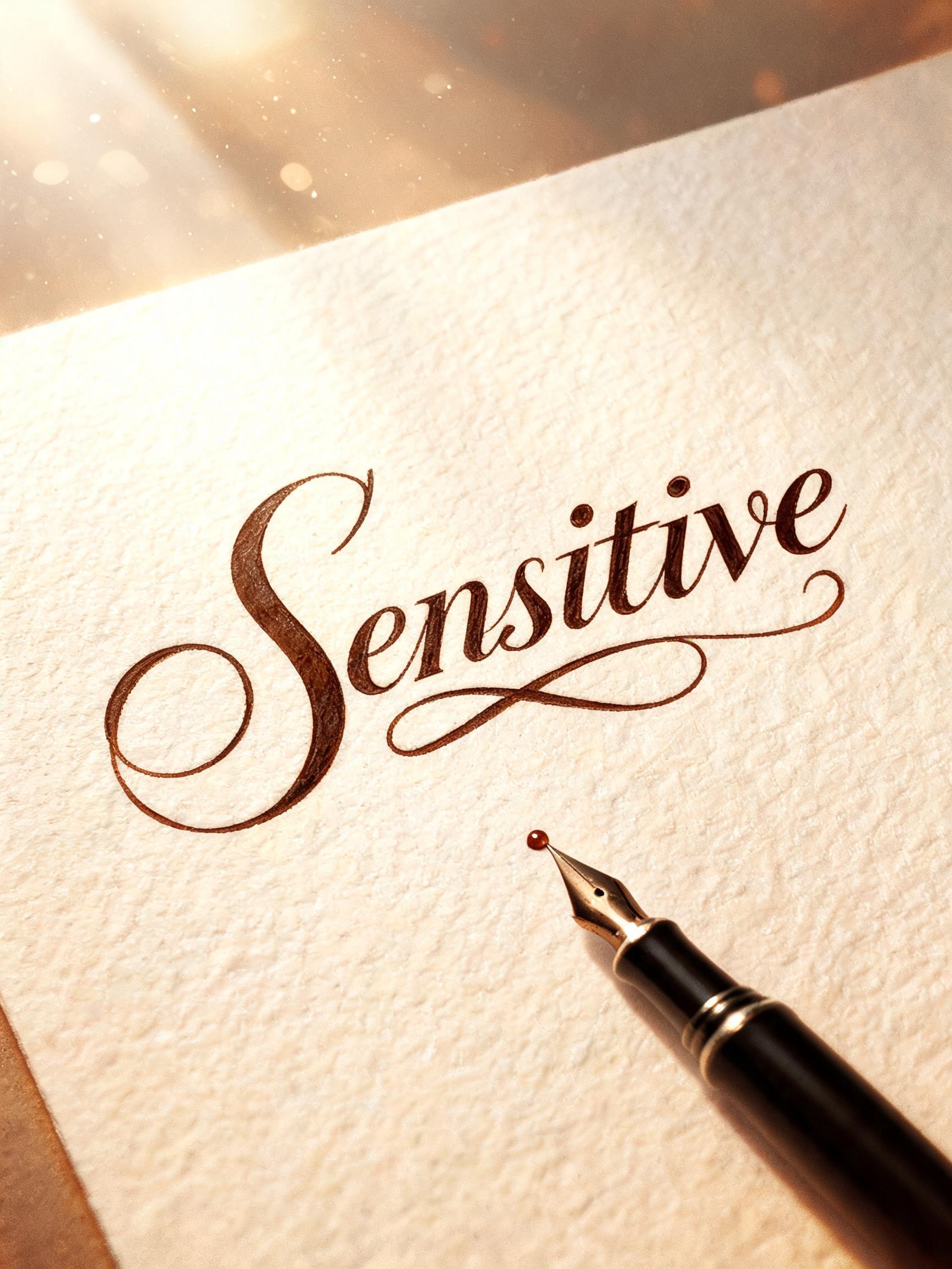 "Sensitive" — Handwritten Script | AI Text Effect Generator