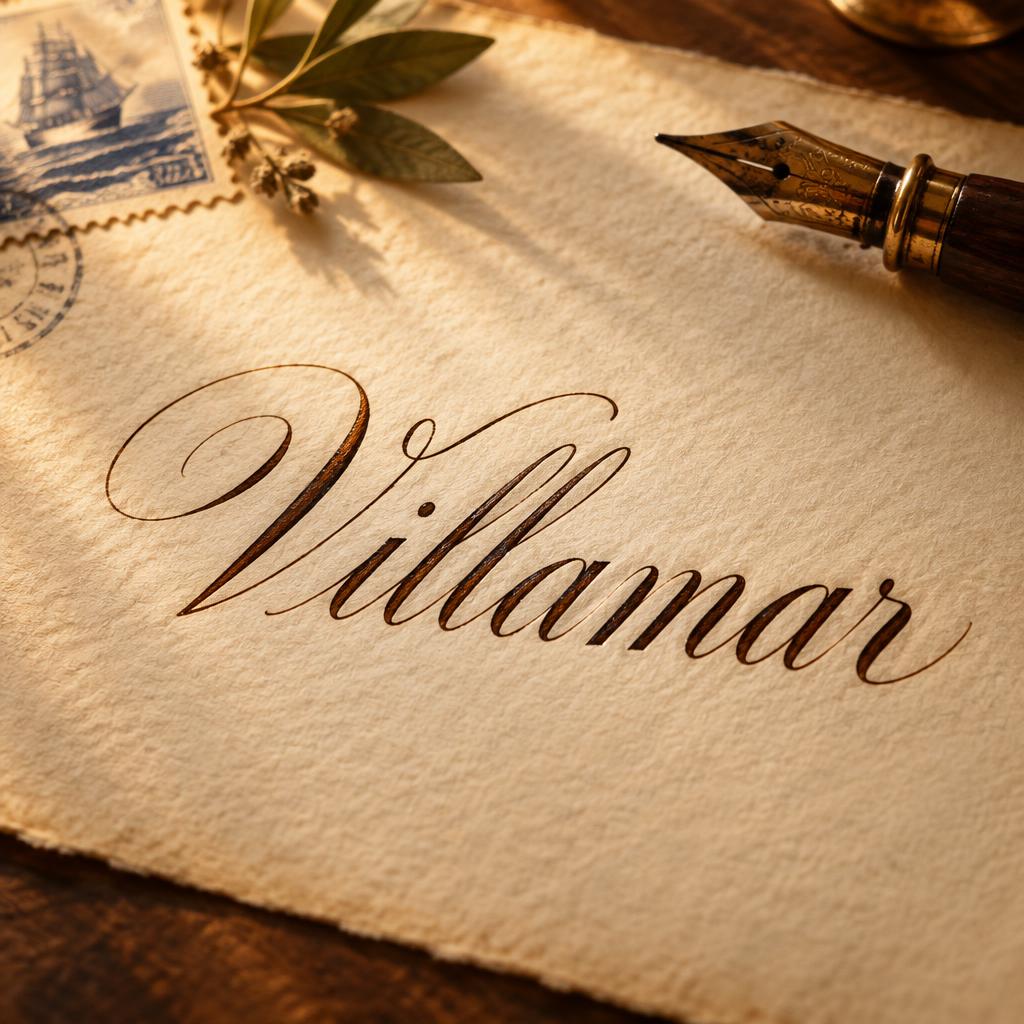 "Villamar" — Handwritten Script | AI Text Effect Generator