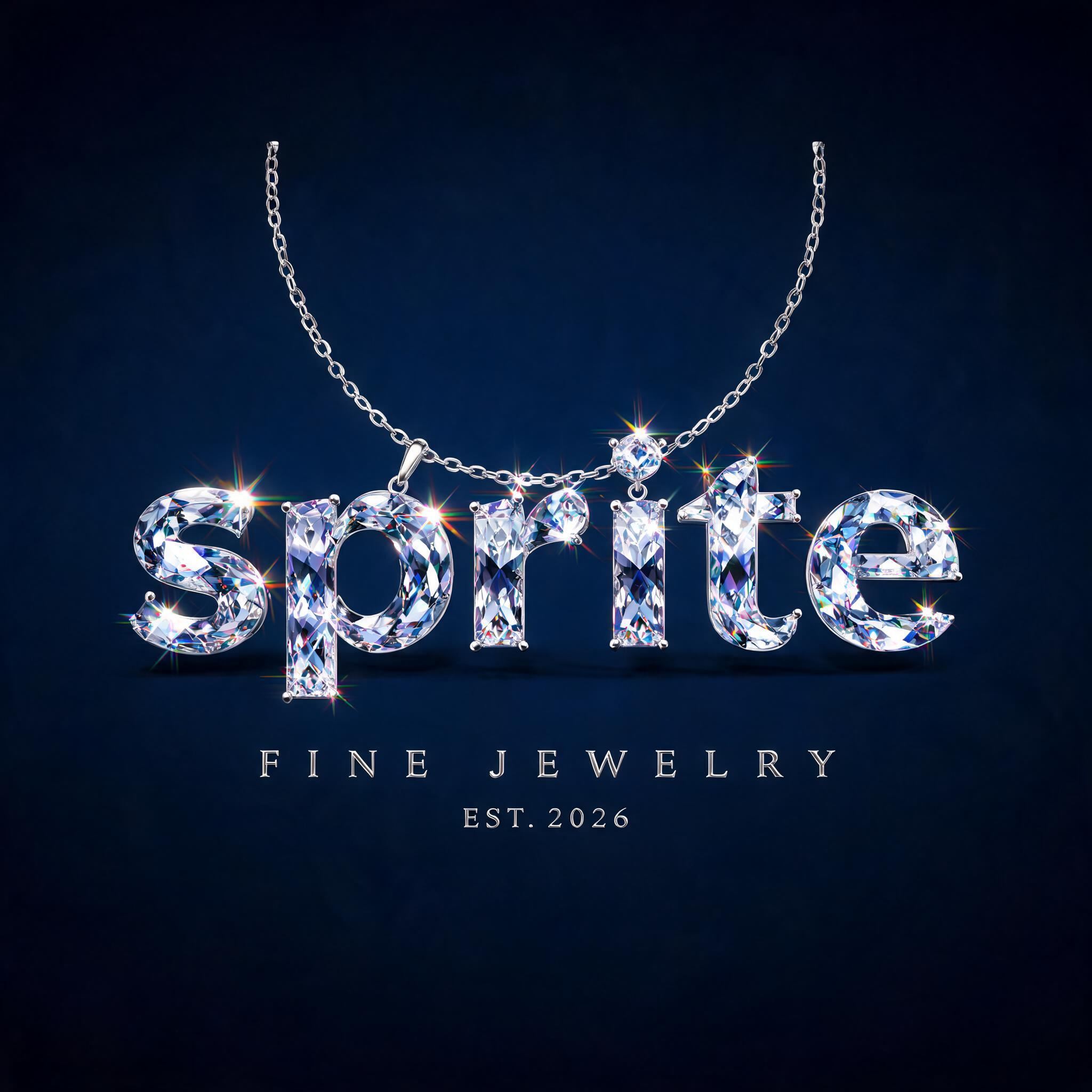 "sprite
FINE JEWELRY
EST. 2026" — Glass Crystal | AI Text Effect Generator