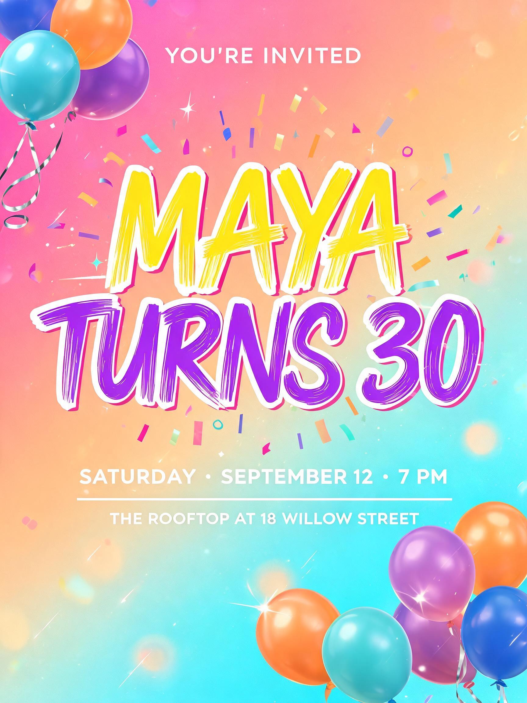 "Design a birthday" — Birthday text effect