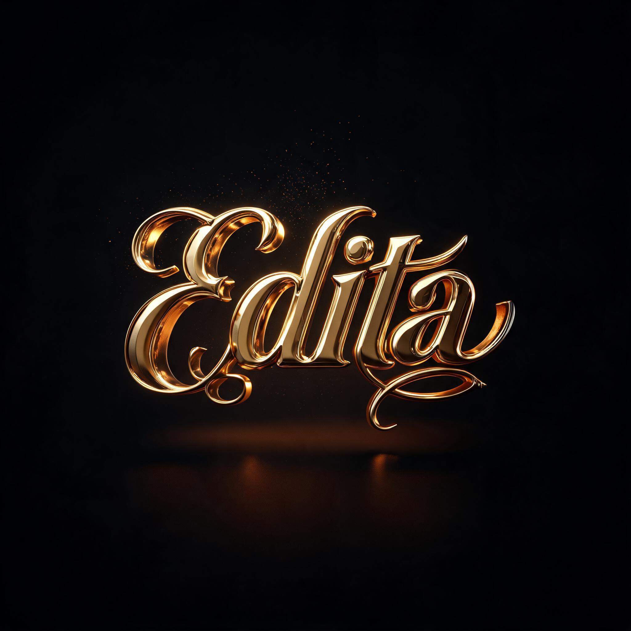 "Edita" — 3d Bold Gold | AI Text Effect Generator