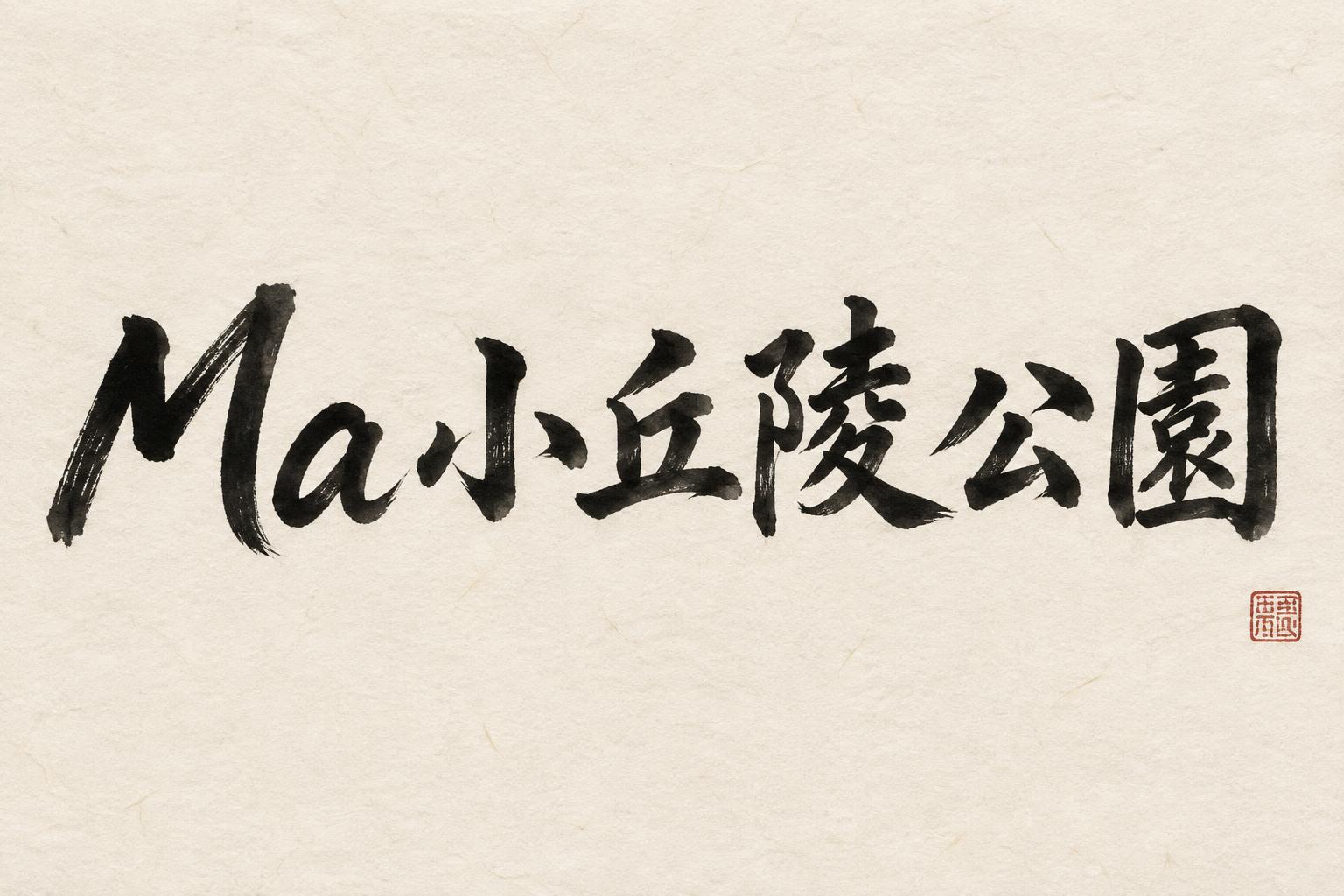 "Ma小丘陵公園" — Brush Japanese Ink | AI Text Effect Generator