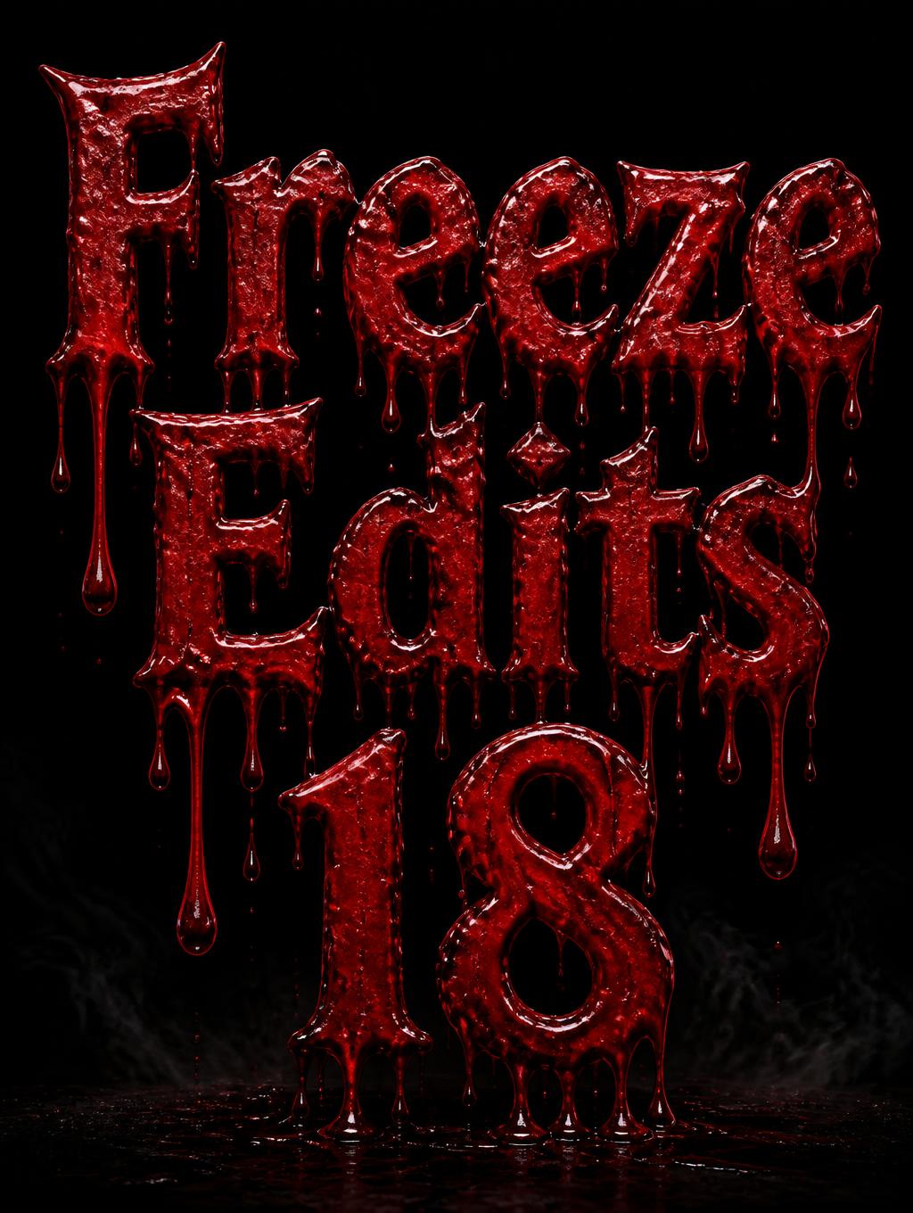"Freeze Edits 18" — Drip Font Blood | AI Text Effect Generator