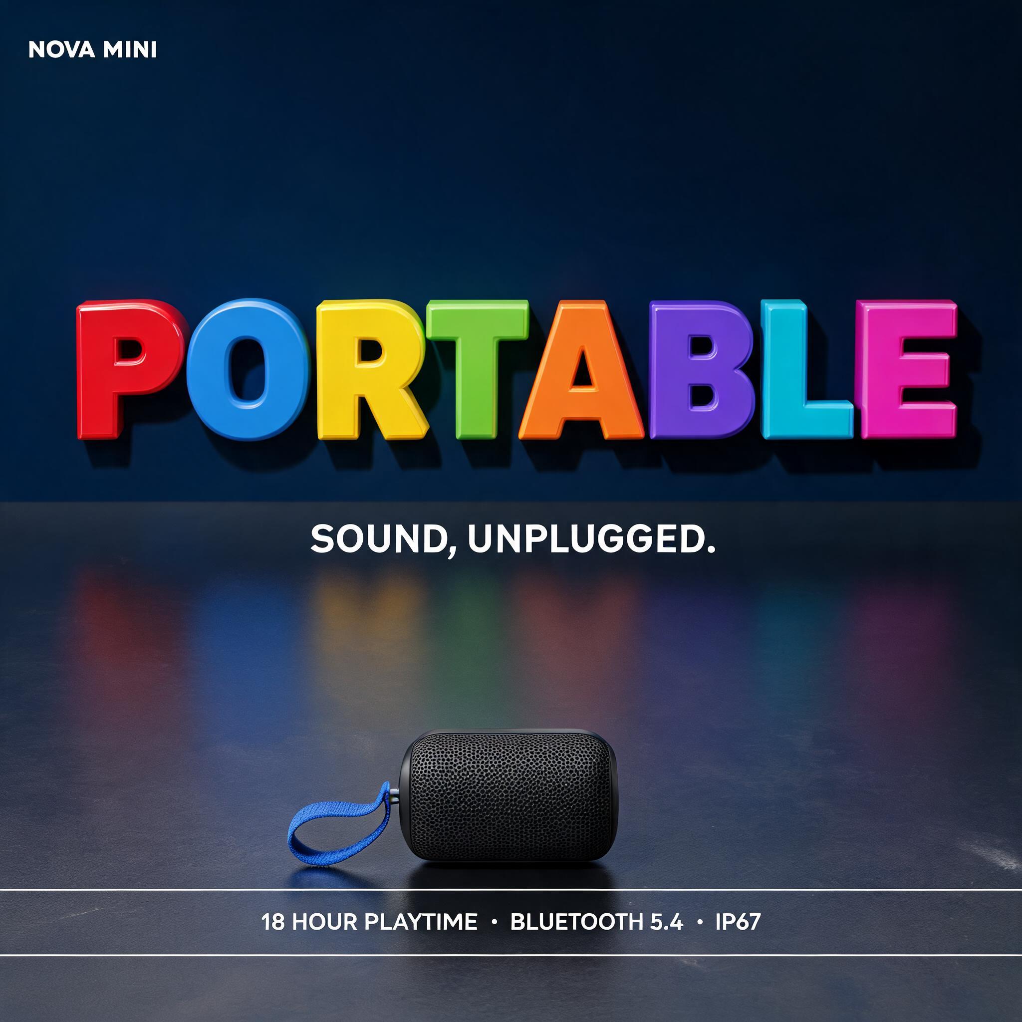 "PORTABLE" — 3d Bold | AI Text Effect Generator