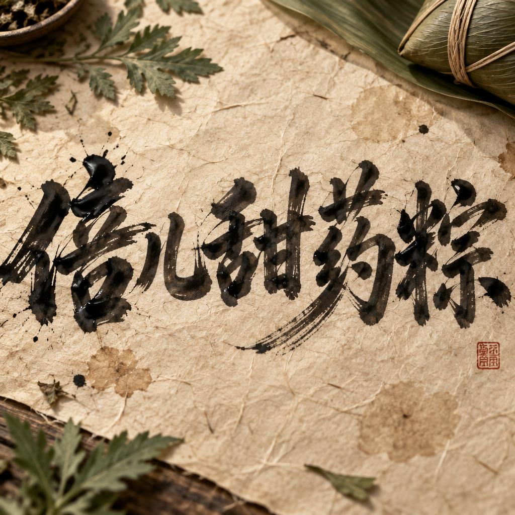 "倍儿甜药粽" — Brush Stroke | AI Text Effect Generator