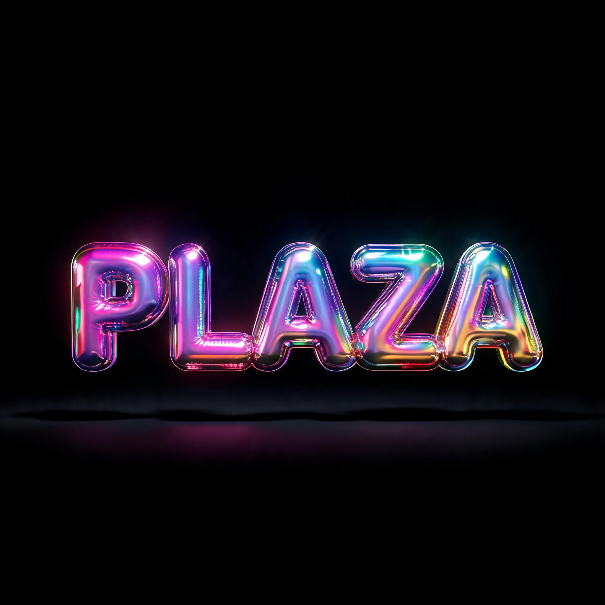 "PLAZA" — 3d Bold Holographic text effect