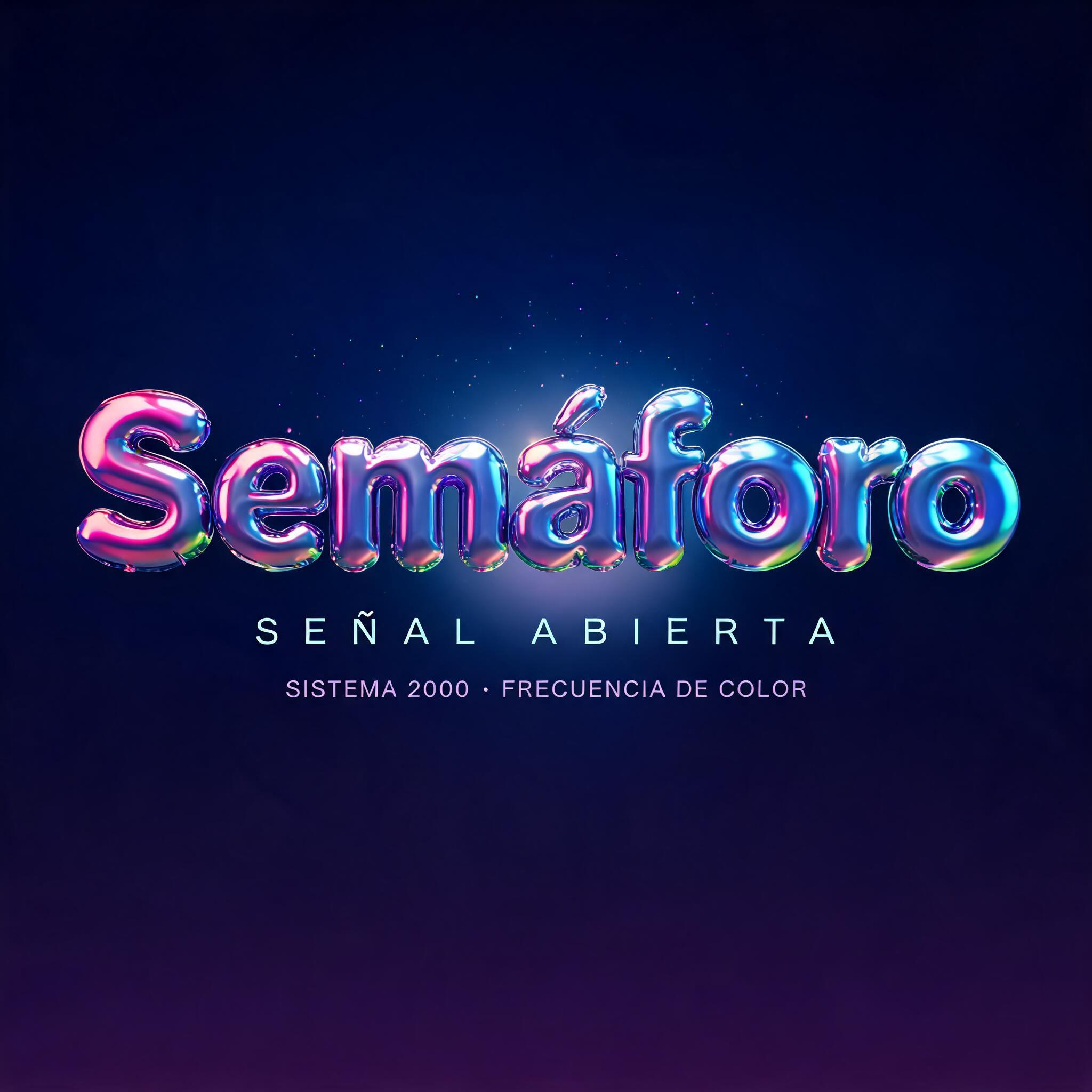 "Semáforo
SEÑAL ABIERTA
SISTEMA 2000 · FRECUENCIA DE COLOR" — Y2k | AI Text Effect Generator