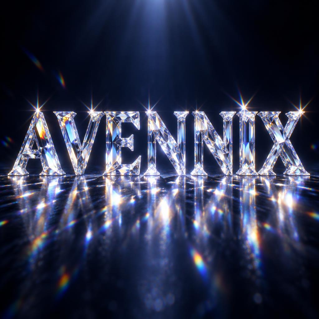 "AVENNIX" — Glass Crystal | AI Text Effect Generator