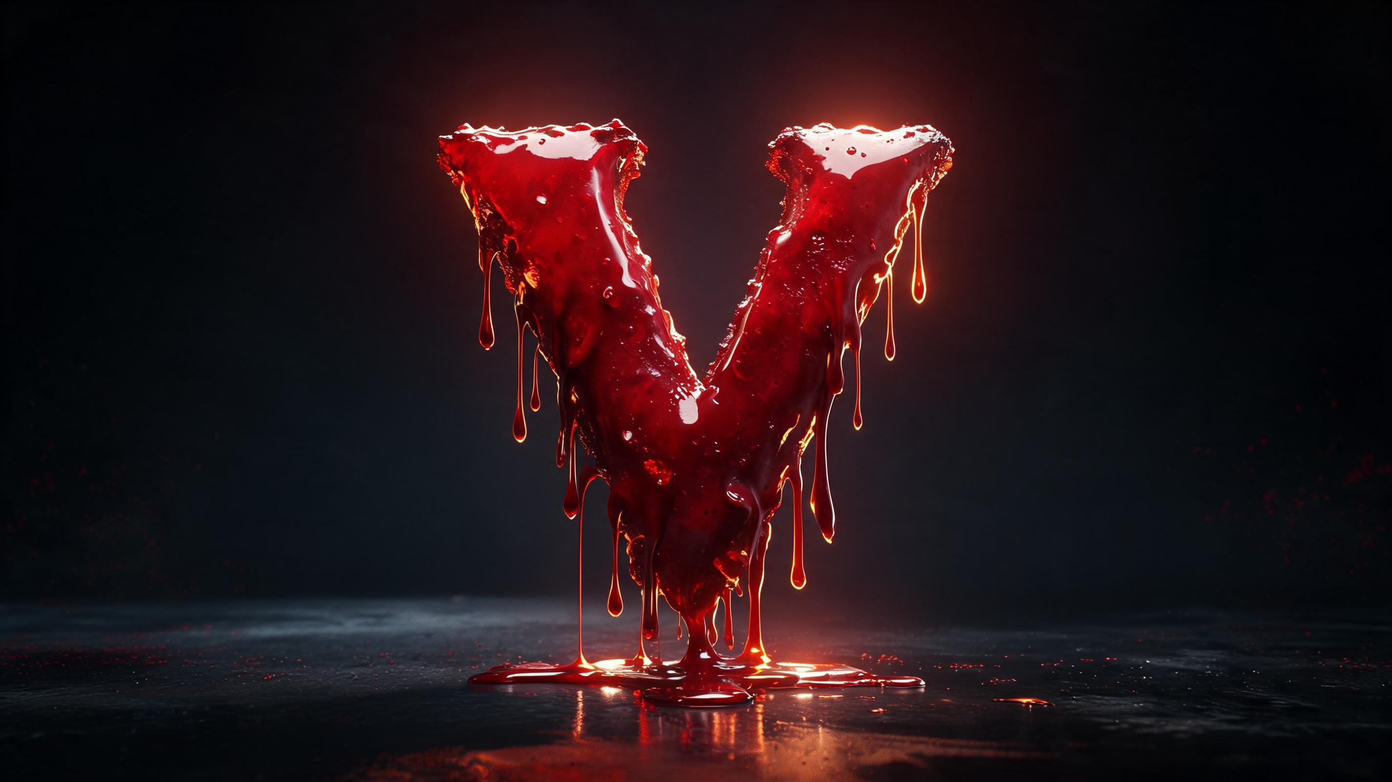 "V" — Drip Font | AI Text Effect Generator