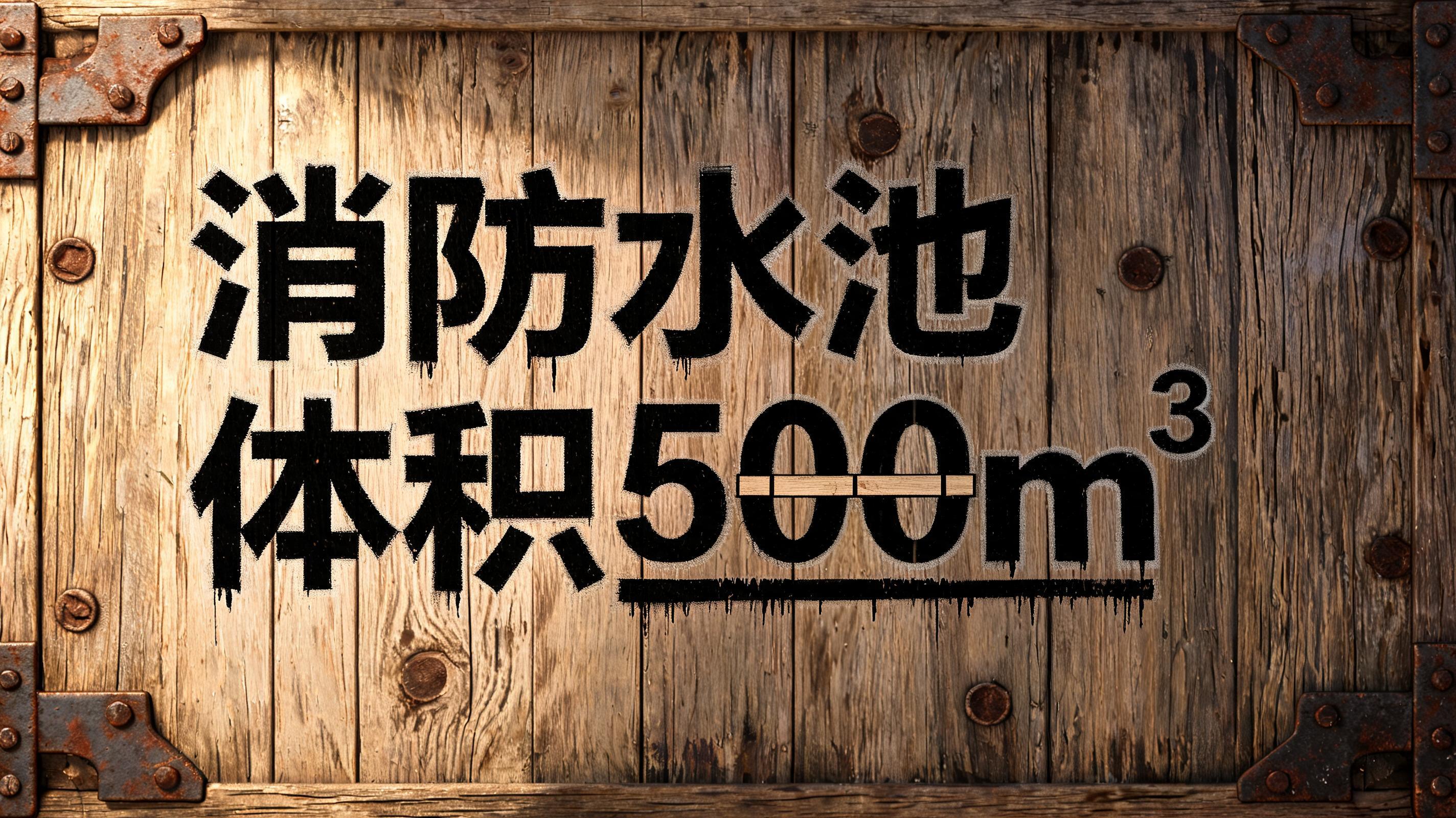 "消防水池体积500m³" — Stencil | AI Text Effect Generator