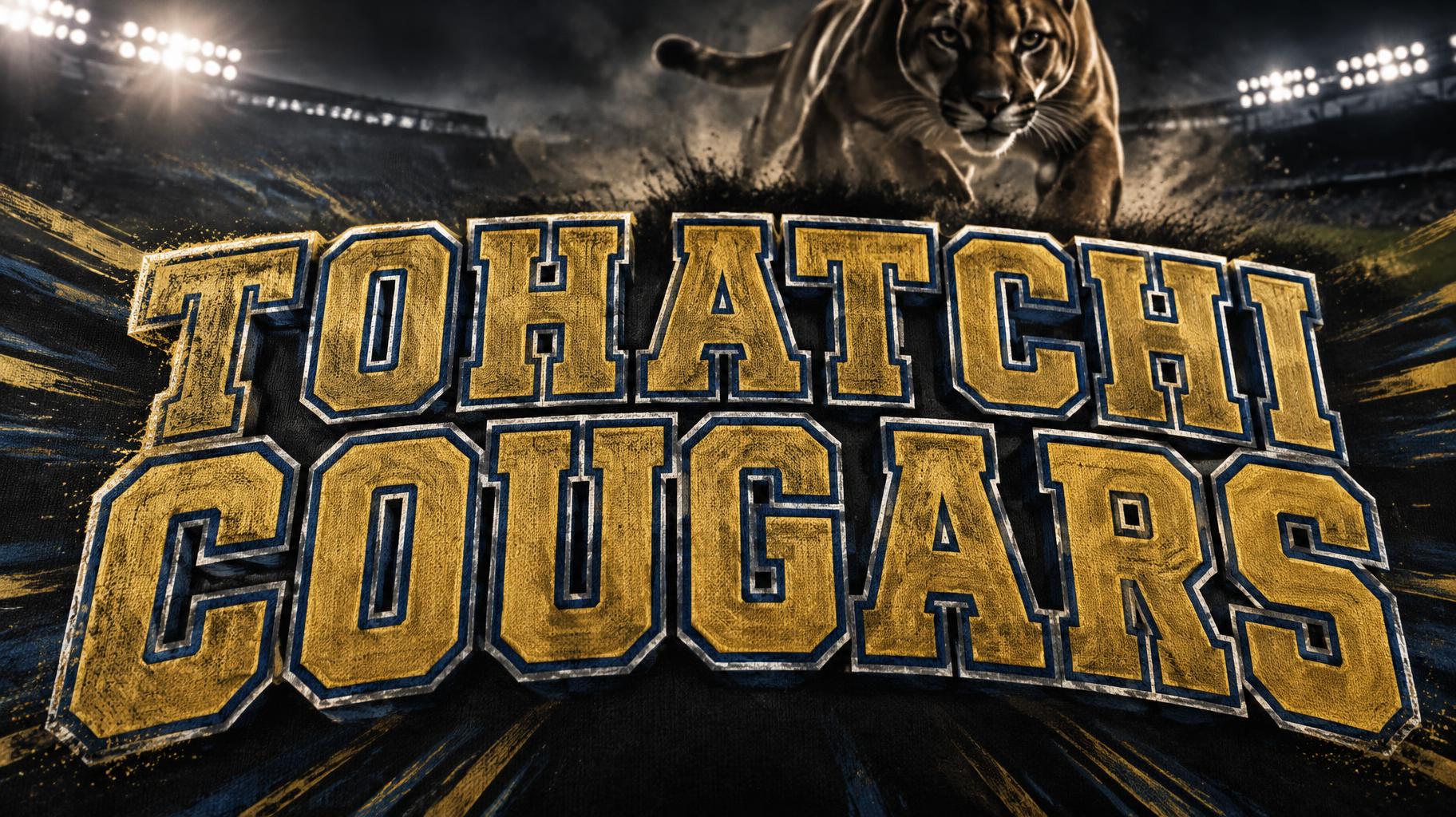 "TOHATCHI COUGARS" — Sports text effect