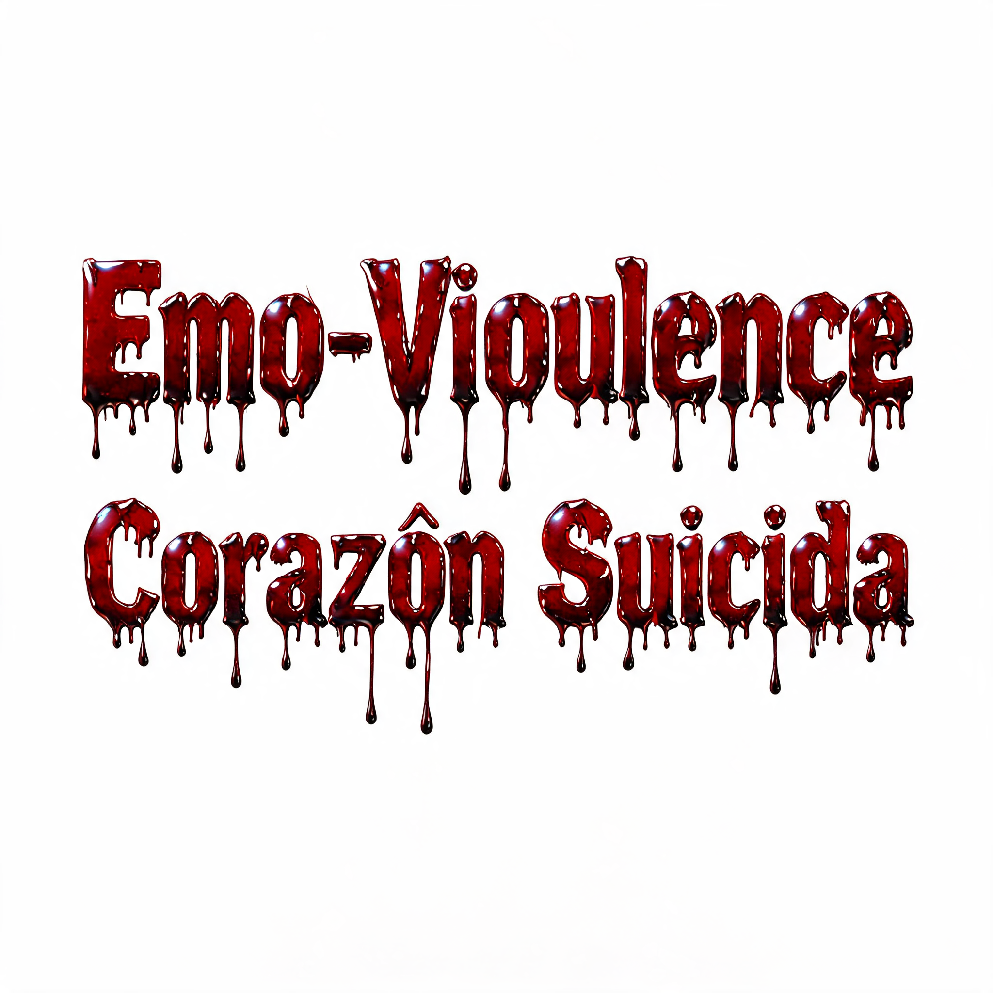 "Emo-Violence Corazón Suicida" — Drip Font Blood | AI Text Effect Generator