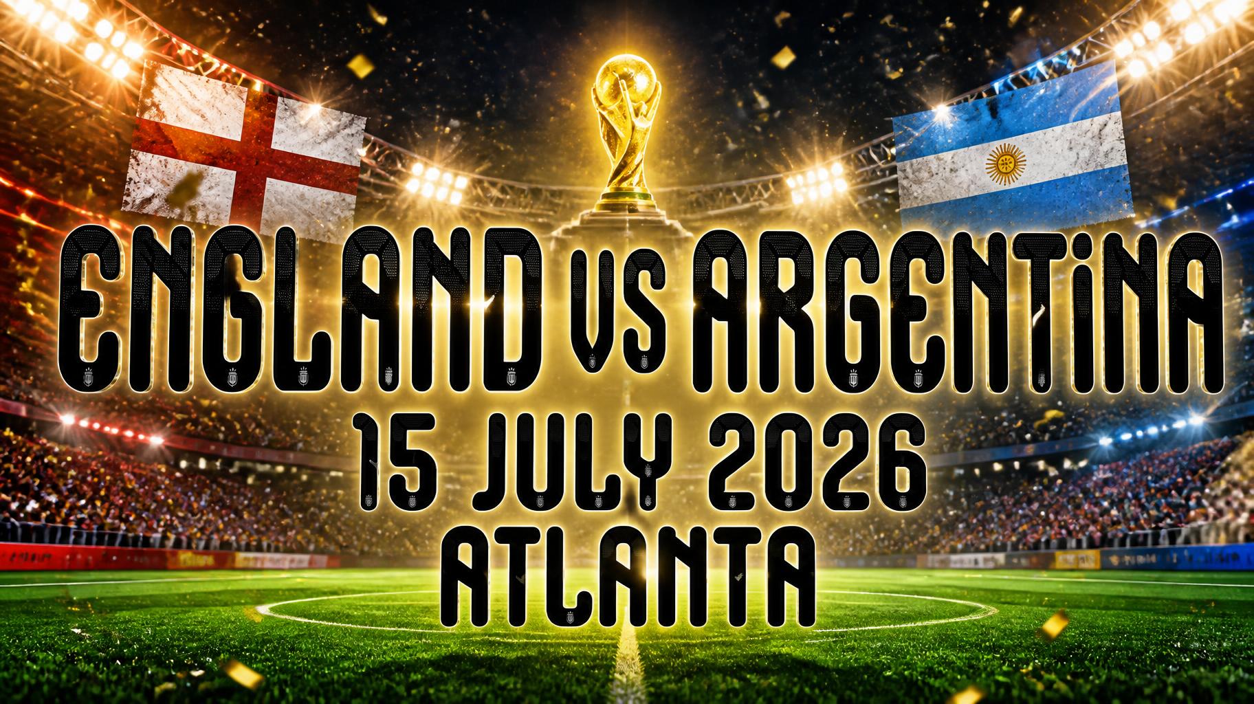 "ENGLAND VS ARGENTINA
          15 JULY 2026
              ATLANTA" — Sports Football | AI Text Effect Generator