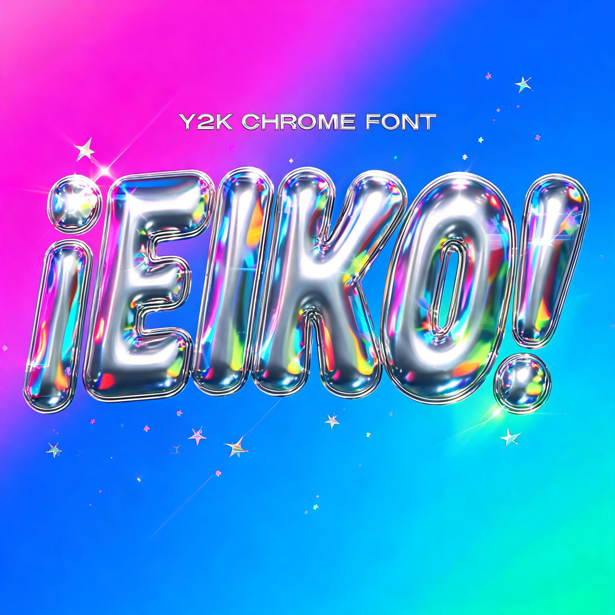 "¡EIKO!" — Y2k Chrome | AI Text Effect Generator