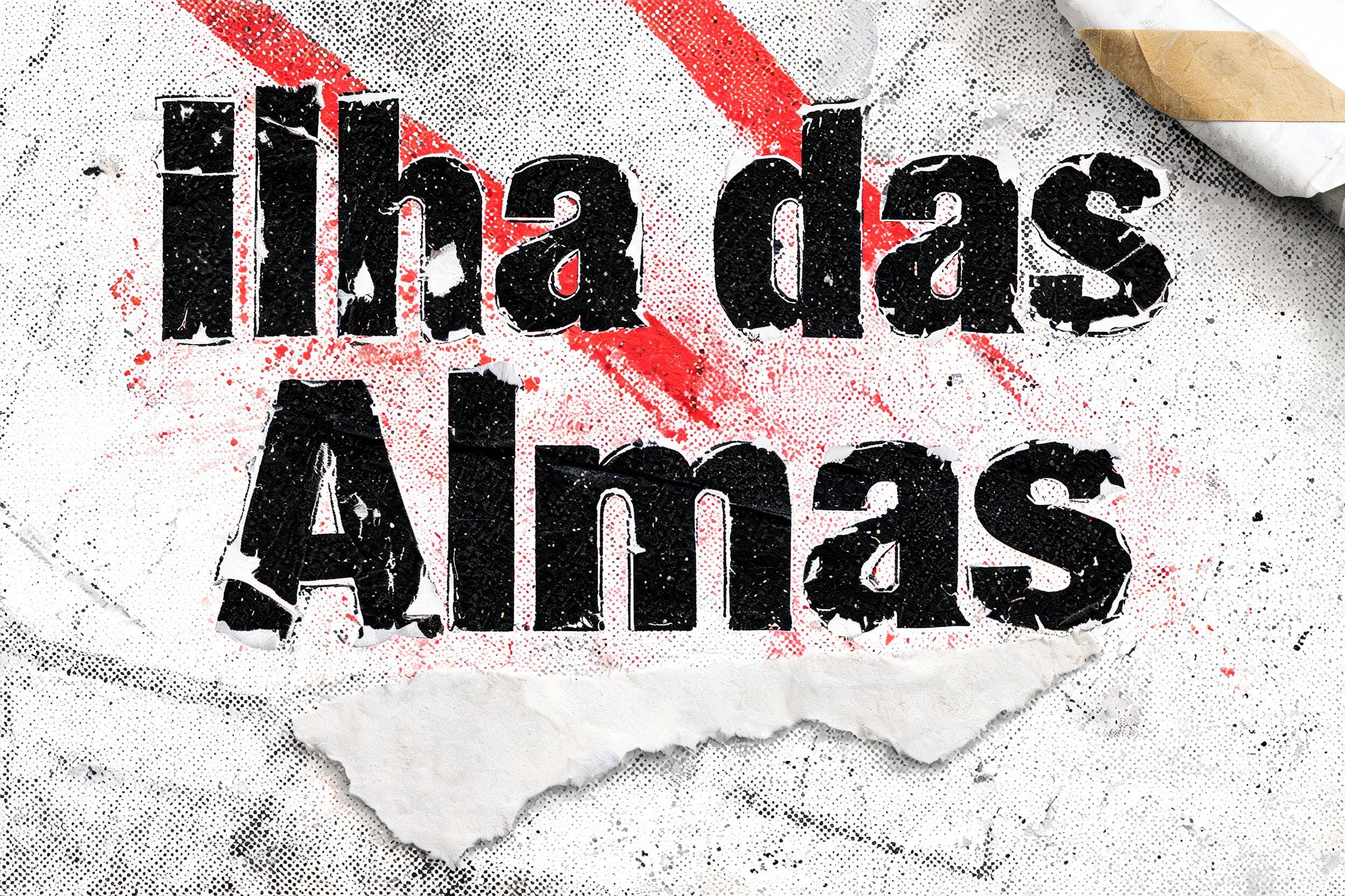 "Ilha das Almas" — Grunge text effect
