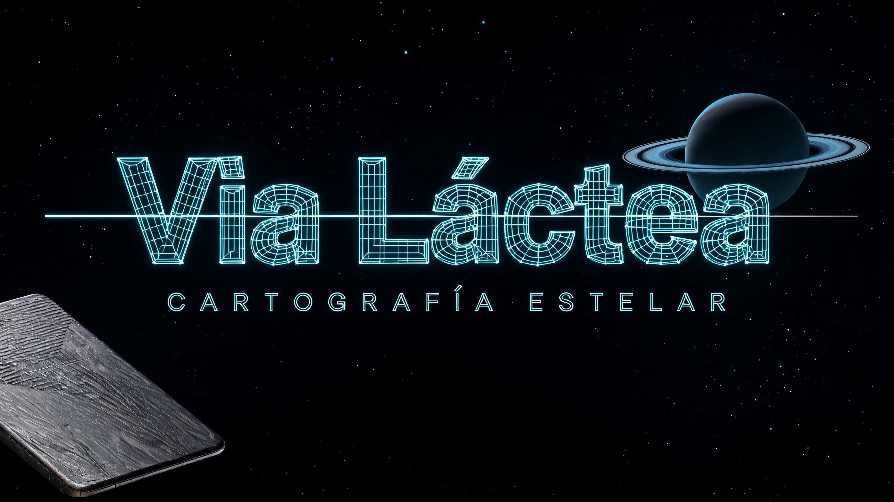 "Vía Láctea
CARTOGRAFÍA ESTELAR" — Cinematic Scifi | AI Text Effect Generator