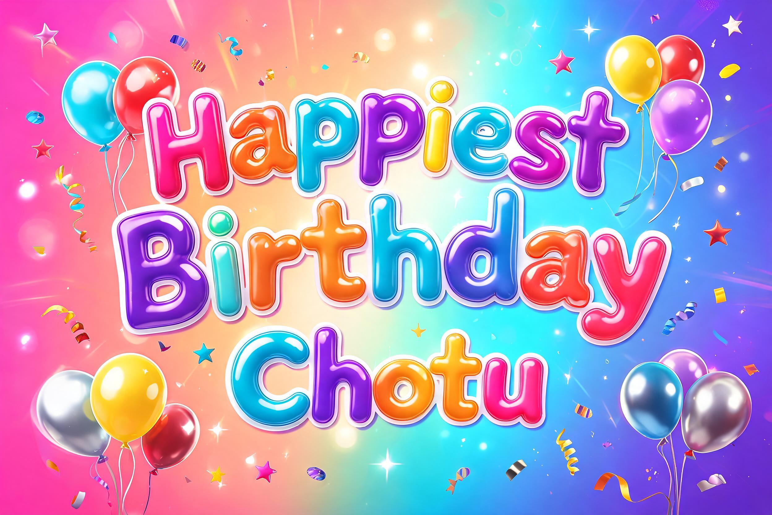 "Happiest Birthday Chotu" — birthday text effect