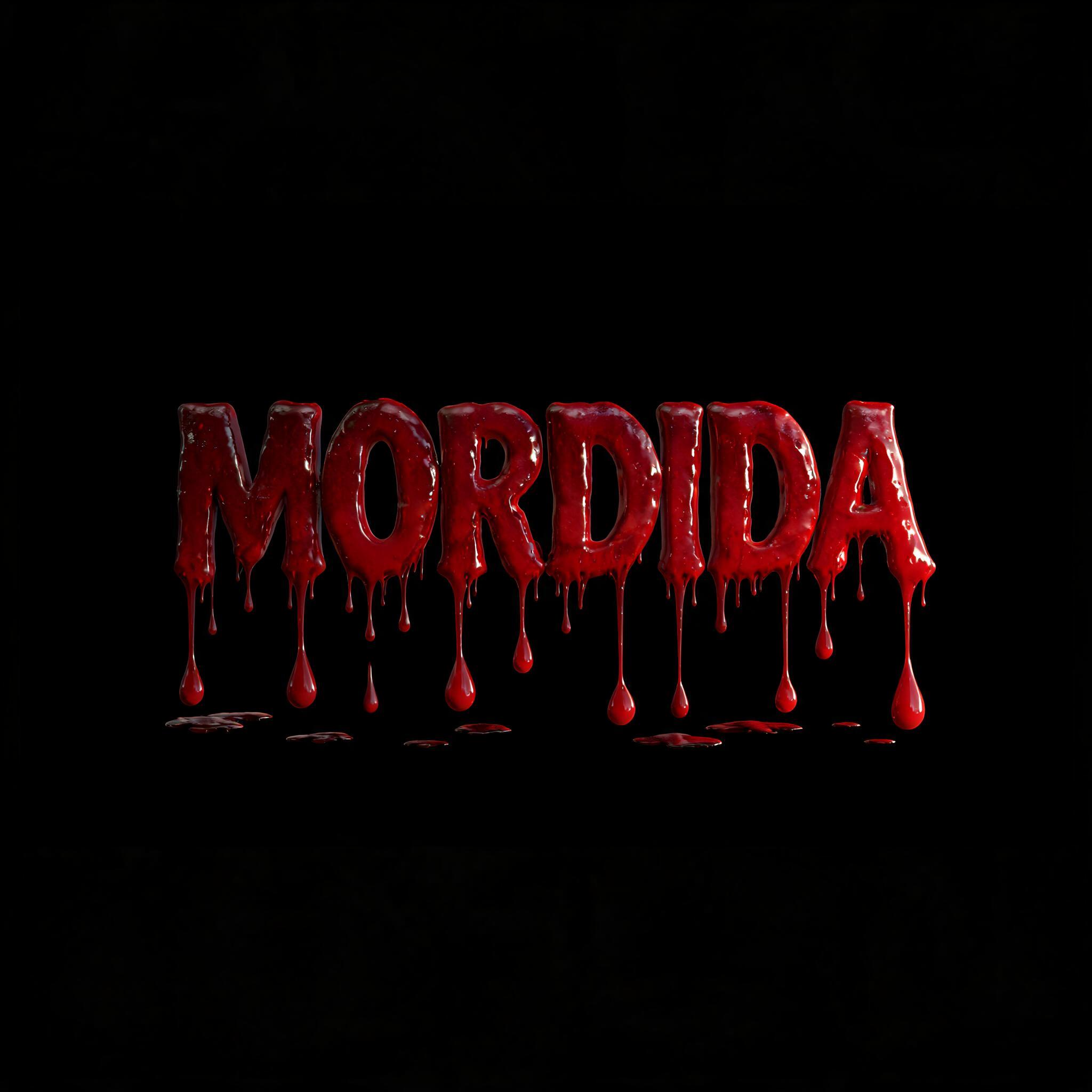 "Mordida" — Drip Font Blood | AI Text Effect Generator