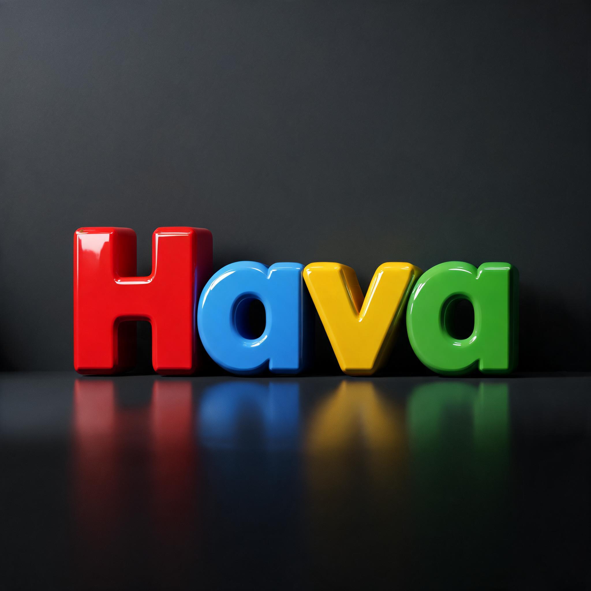 "Design a 3D text with given name "Hava"For my instagram name." — 3d Bold | AI Text Effect Generator
