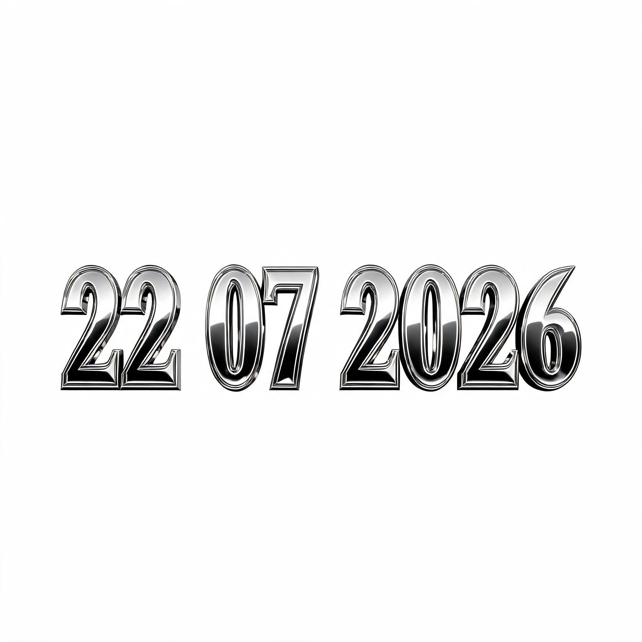 "22 07 2026" — Cyberpunk Chrome | AI Text Effect Generator