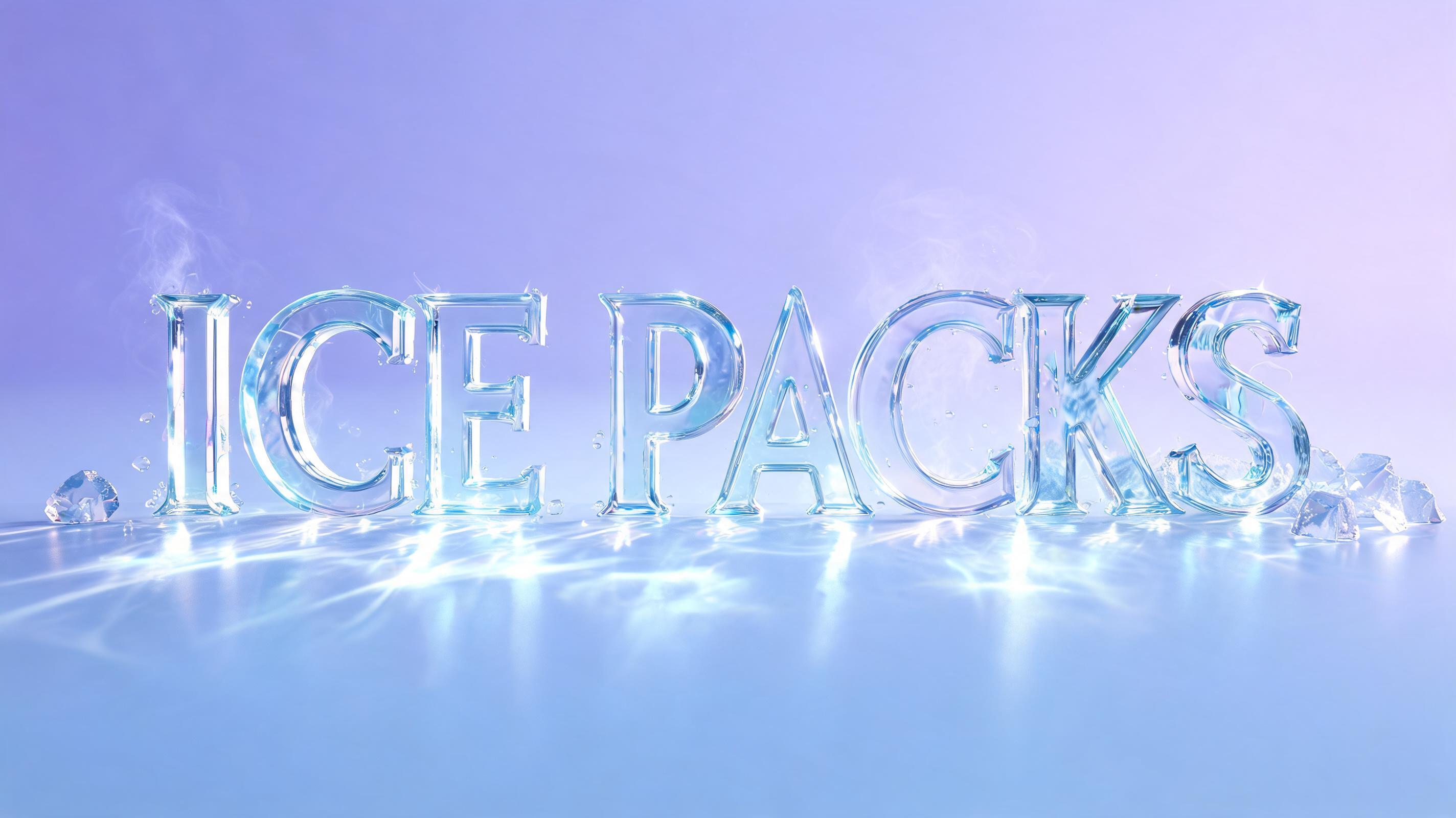 "ICE PACKS" — Glass | AI Text Effect Generator