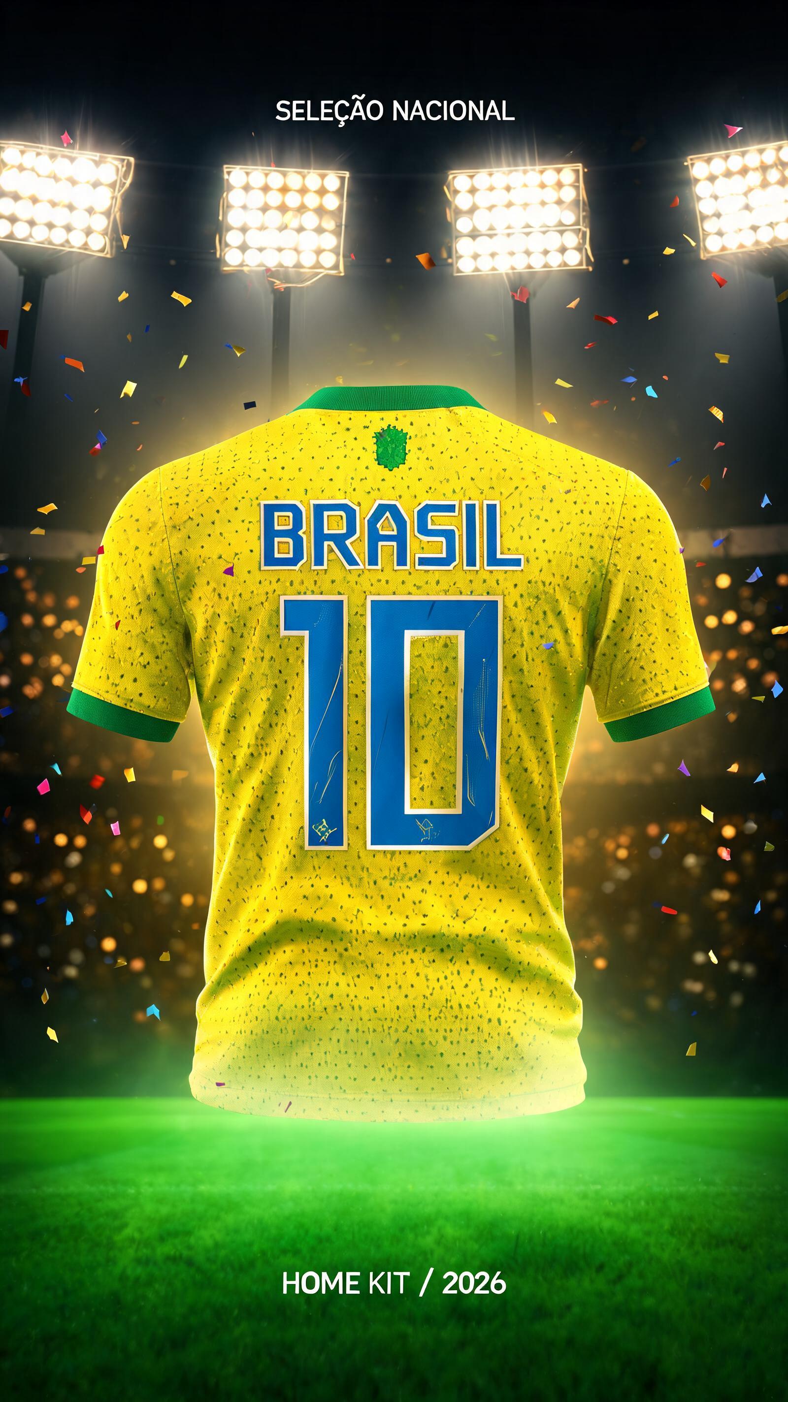 "BRASIL
10
SELEÇÃO NACIONAL
HOME KIT / 2026" — Sports Football | AI Text Effect Generator