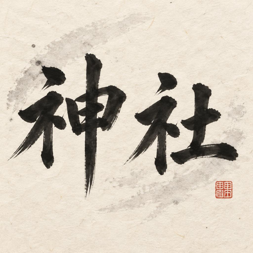 "神社" — Brush Japanese Ink | AI Text Effect Generator